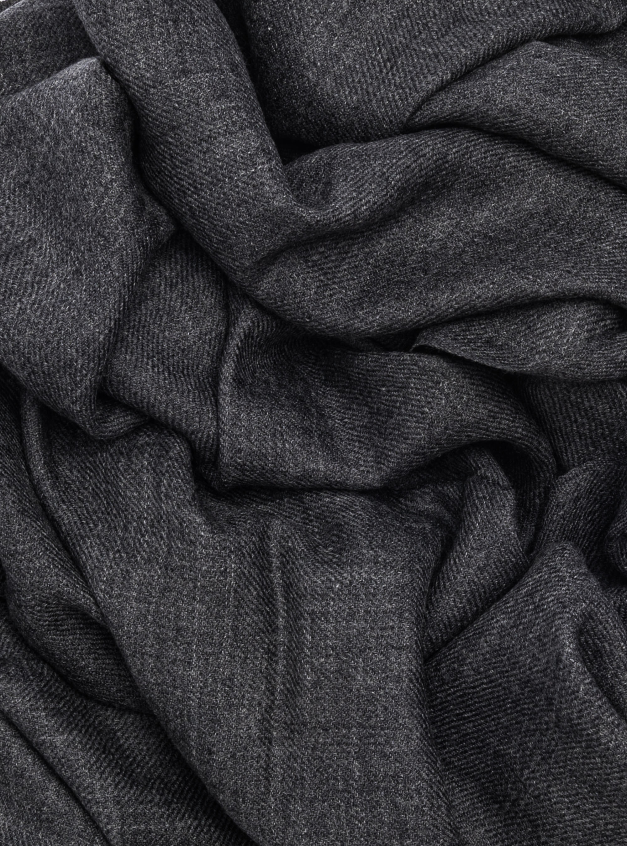 Sciarpa in lana con ricamo, ASFALTO