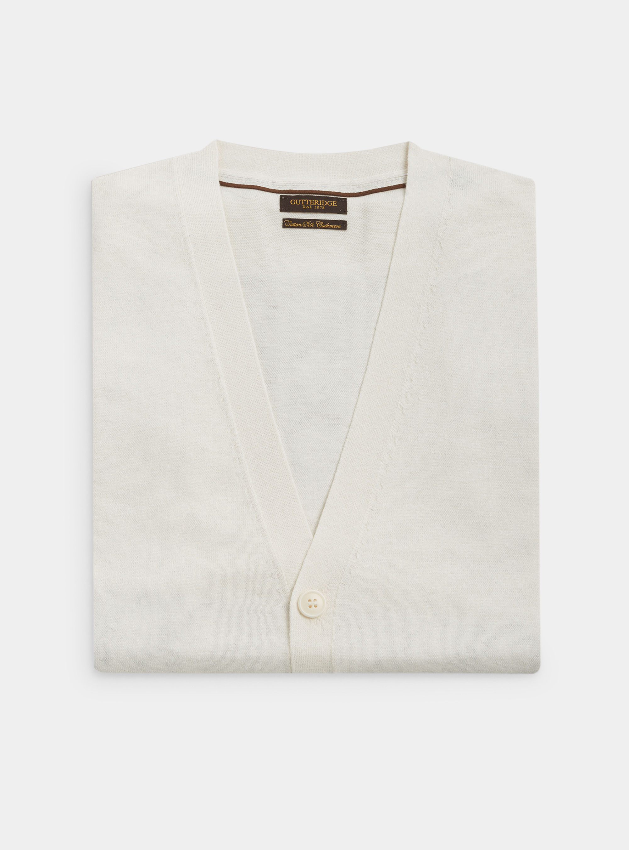 Gilet in maglia in cotone seta e cashmere, BIANCO