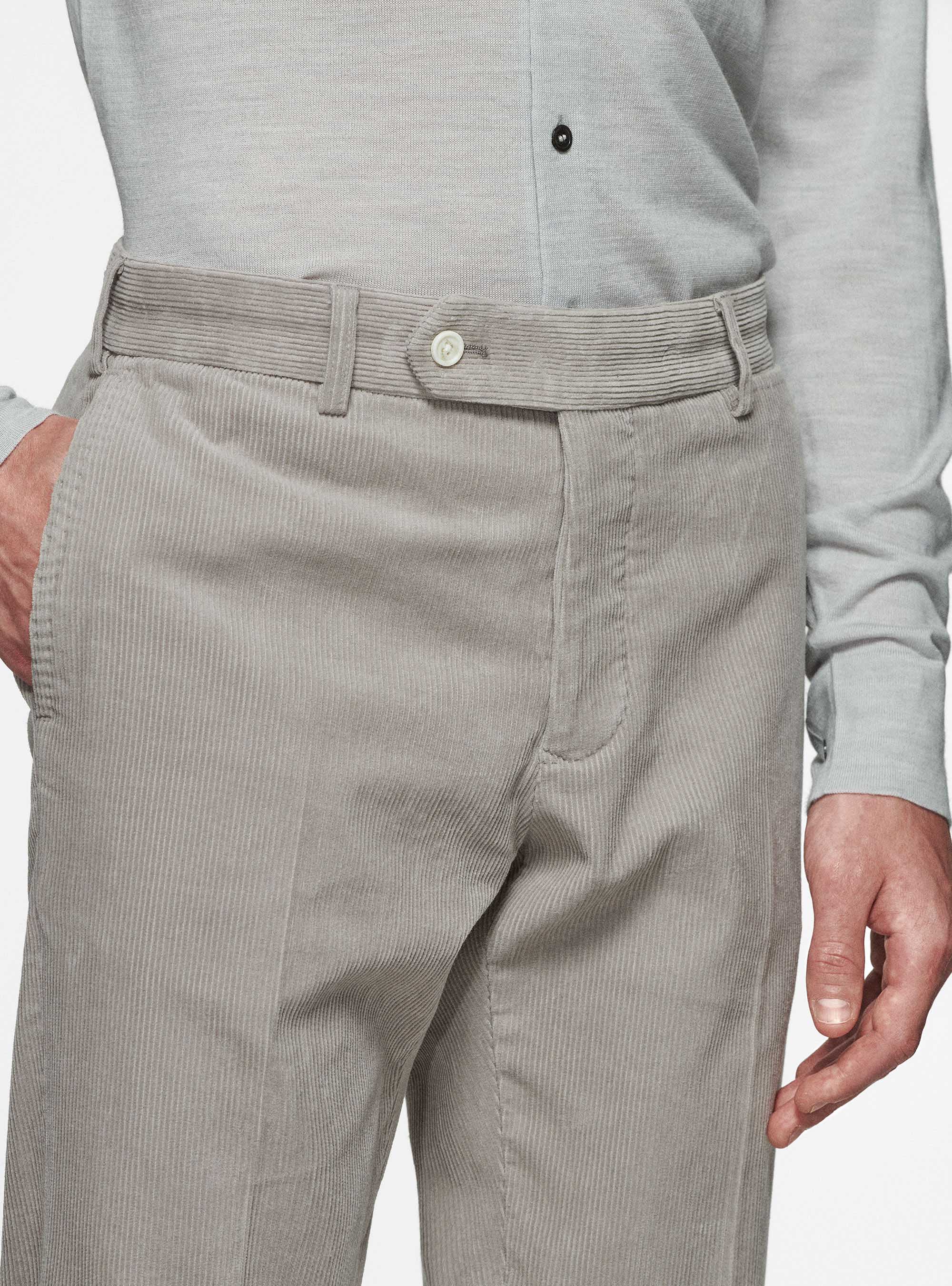 Pantaloni in velluto, GRIGIO CHIARO 0256C