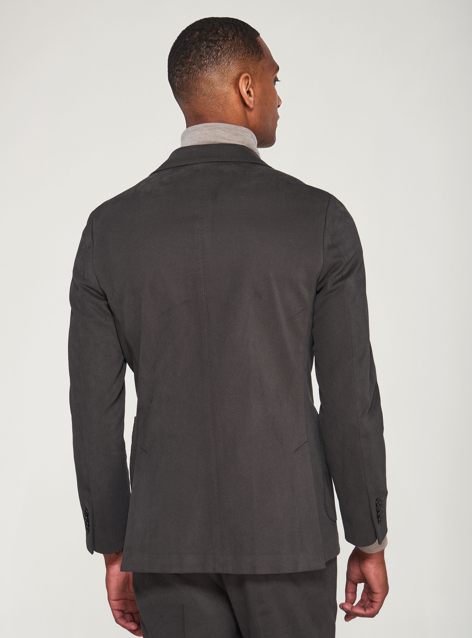 Giacca in cotone stretch smerigliato, ASFALTO