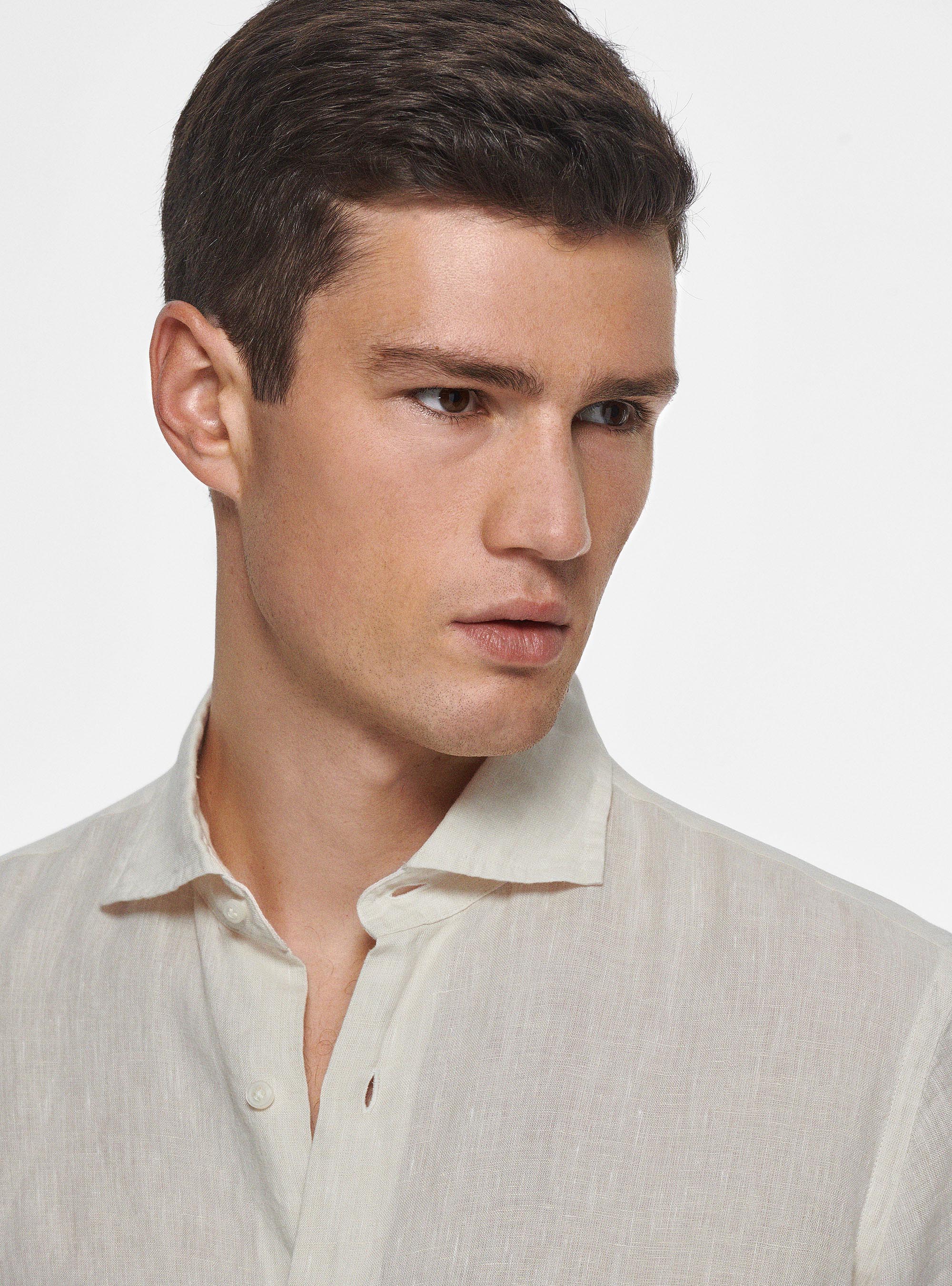 Pure linen shirt, ECRU