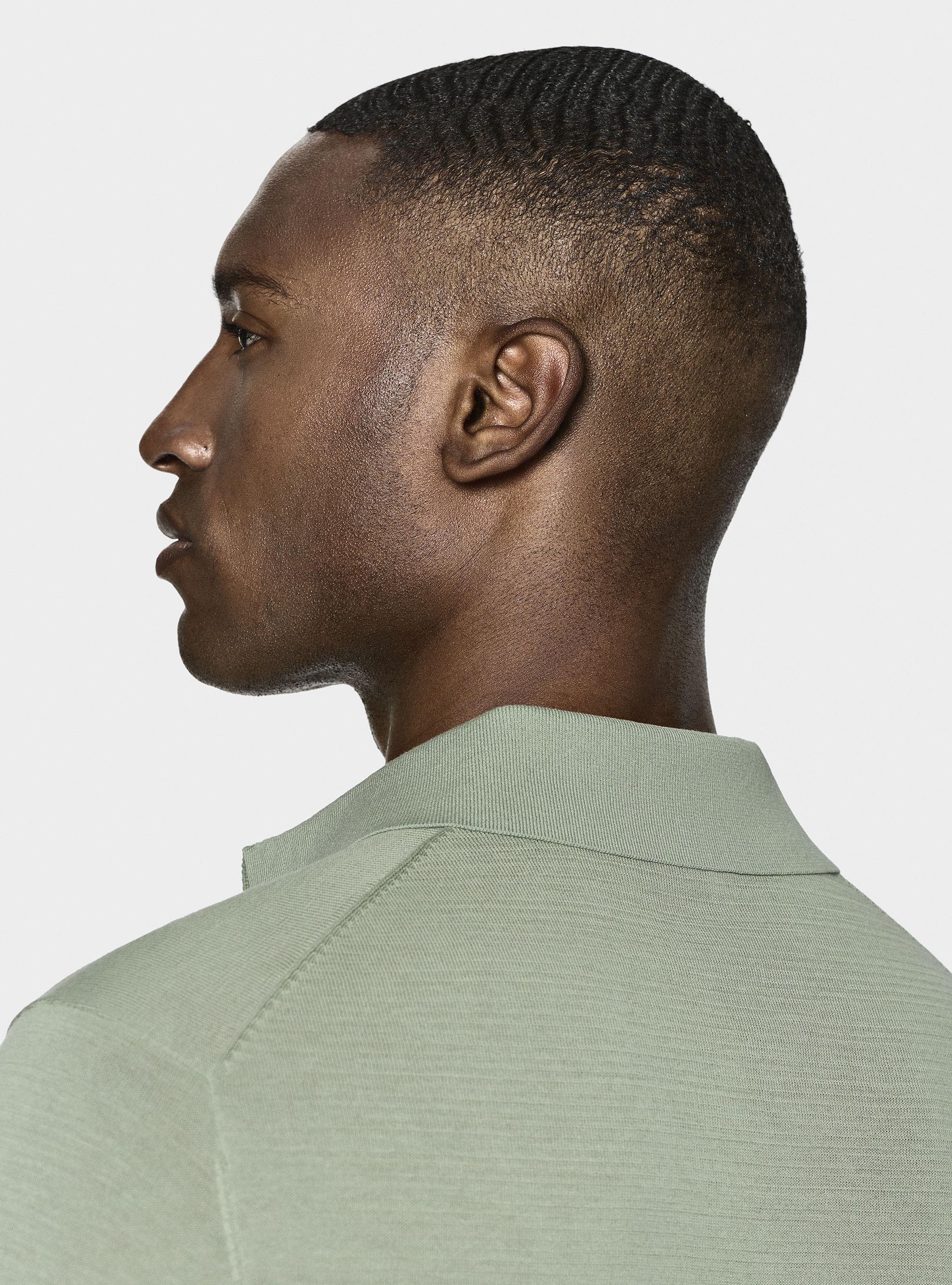 Maglia a polo in cotone e seta, SALVIA 0602C