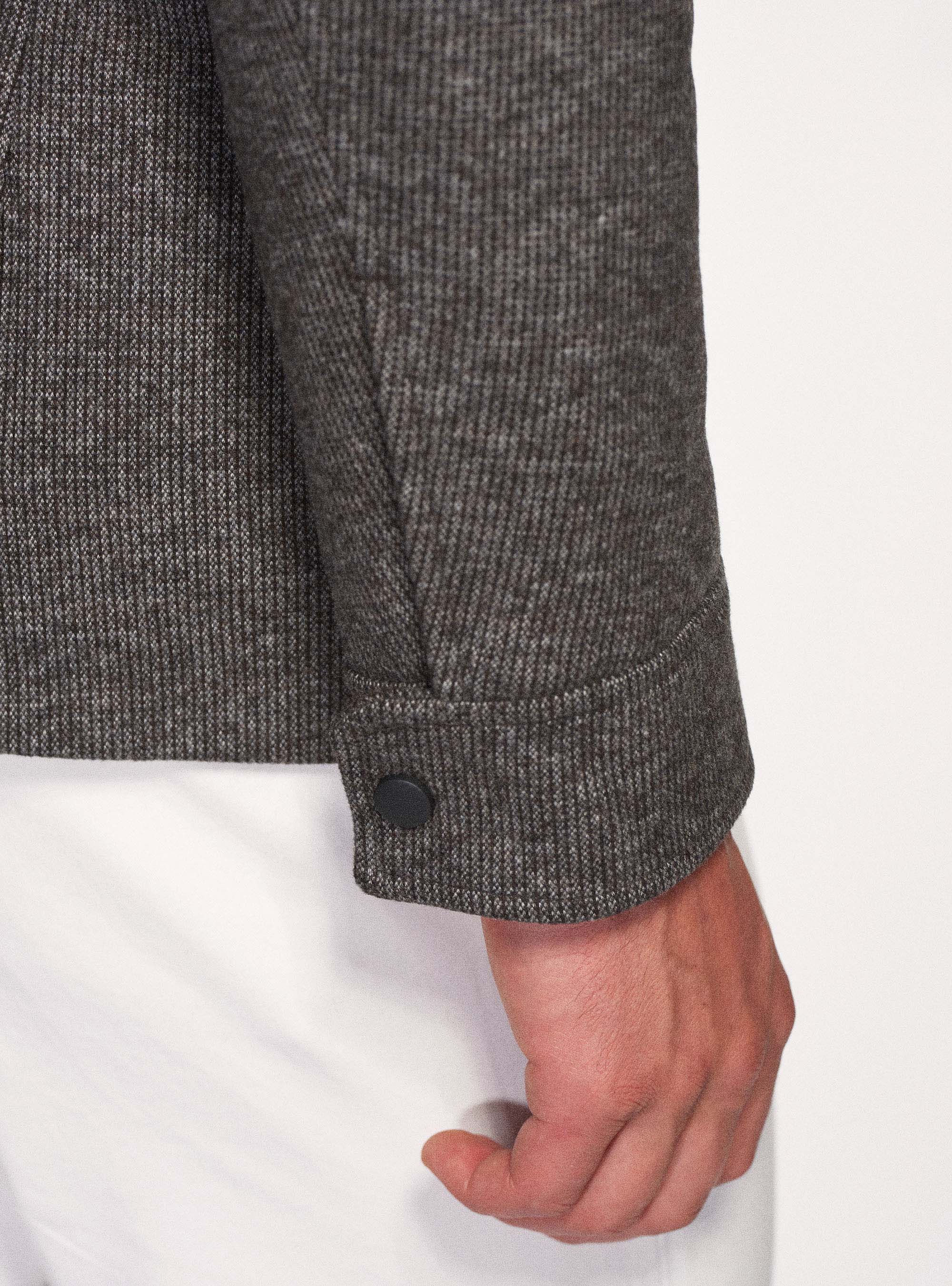 Field jacket in misto lana, MARRONE