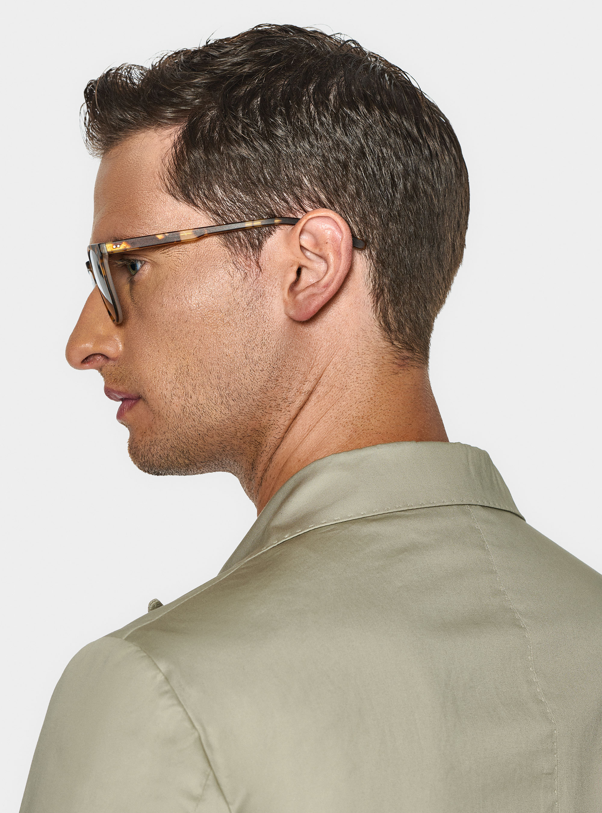 Giacca doppiopetto in cotone popeline, ECRU