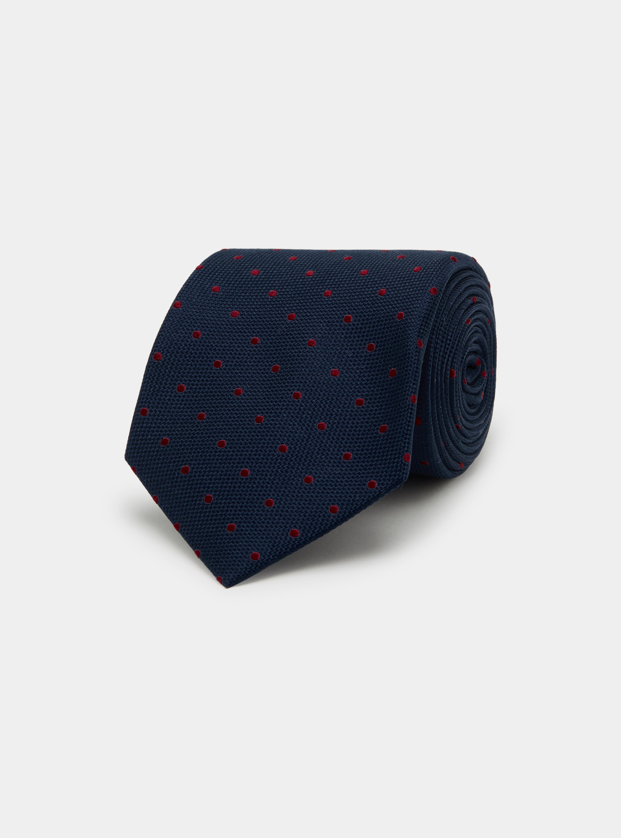 Polka Dot Silk Tie, BLUE / RED