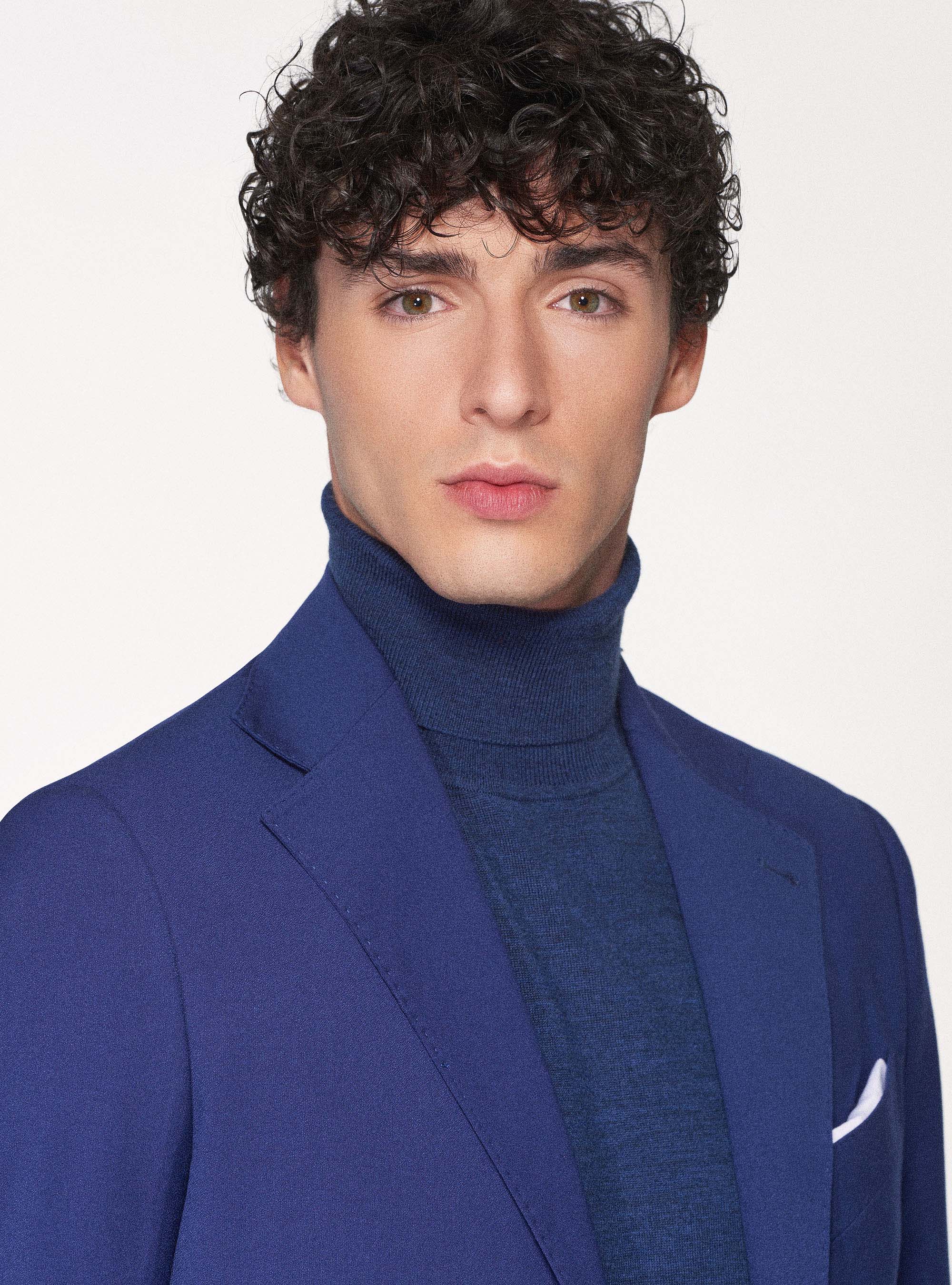 Giacca per abito slim fit con tasche a toppa, BLU