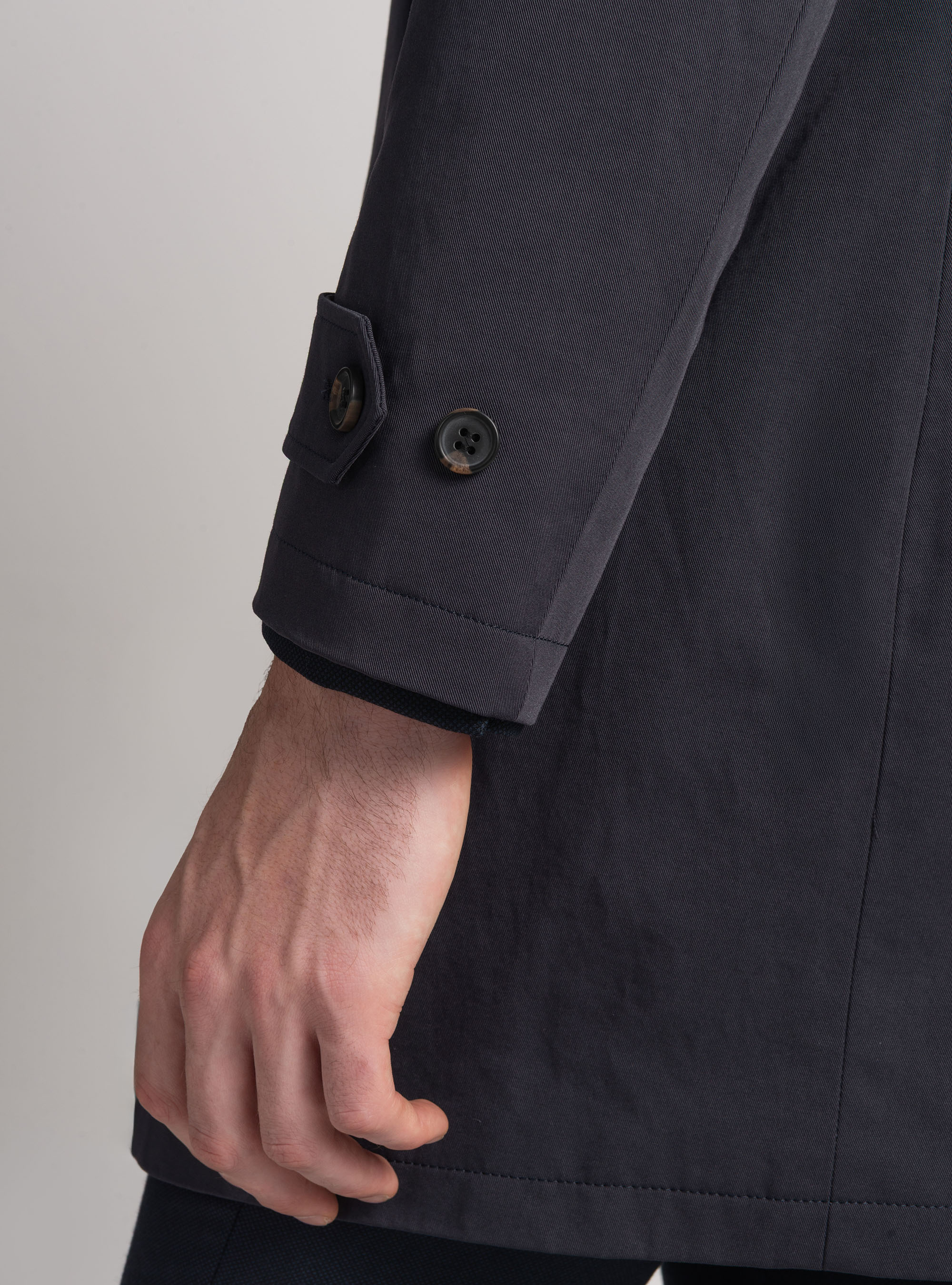 Impermeabile tecnico imbottito in misto cotone, BLU NAVY