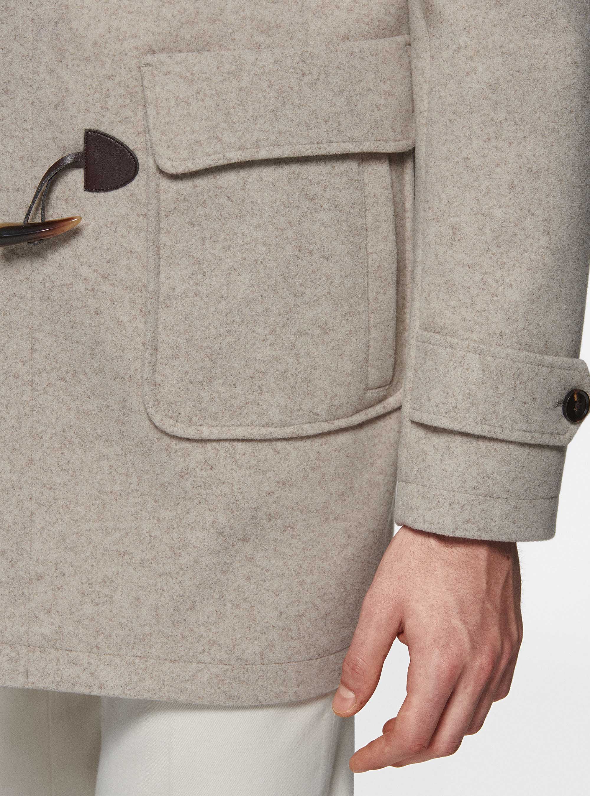 Montgomery in panno con cappuccio, ECRU