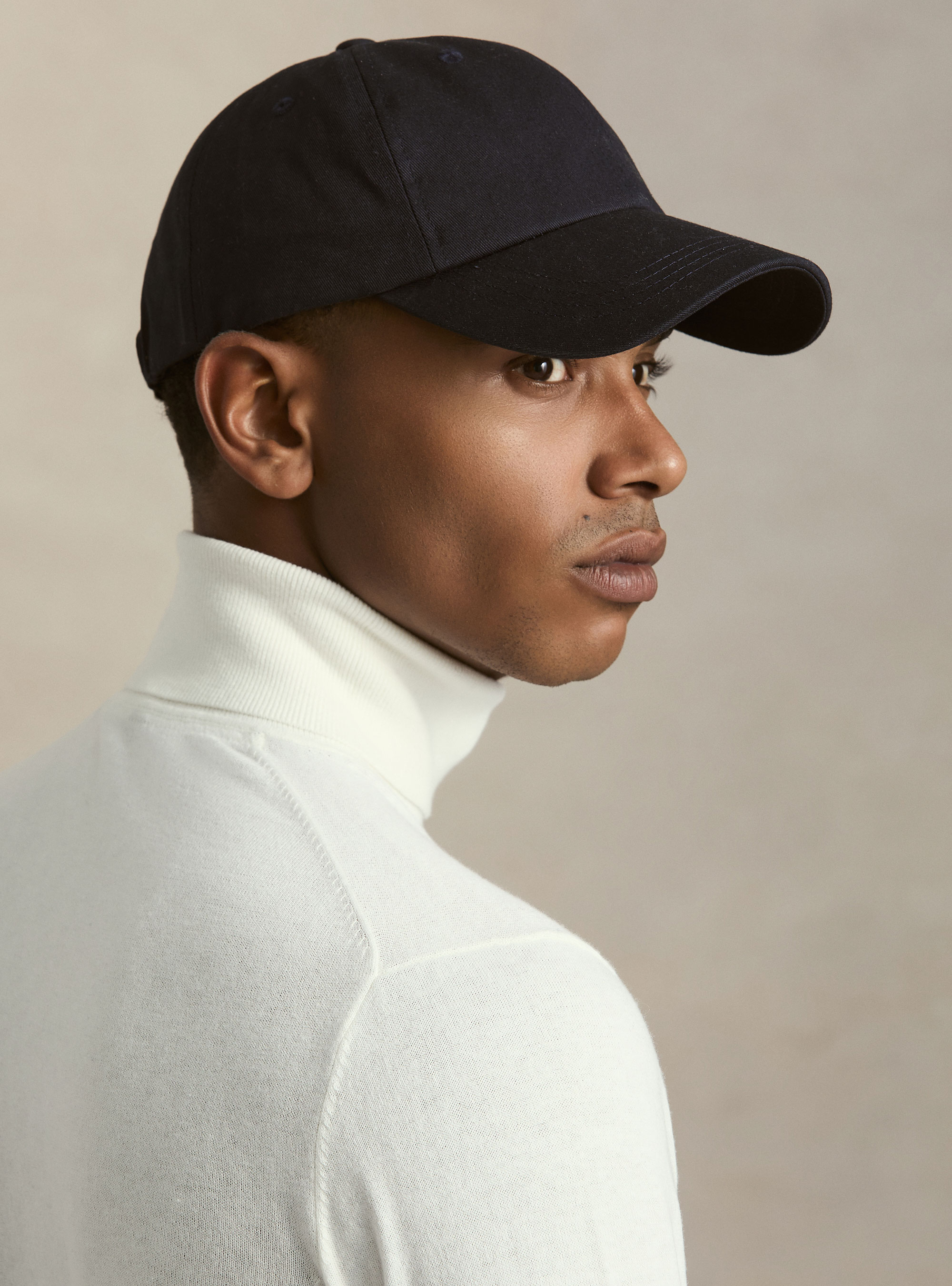 Dolcevita in cotone e cashmere, BIANCO