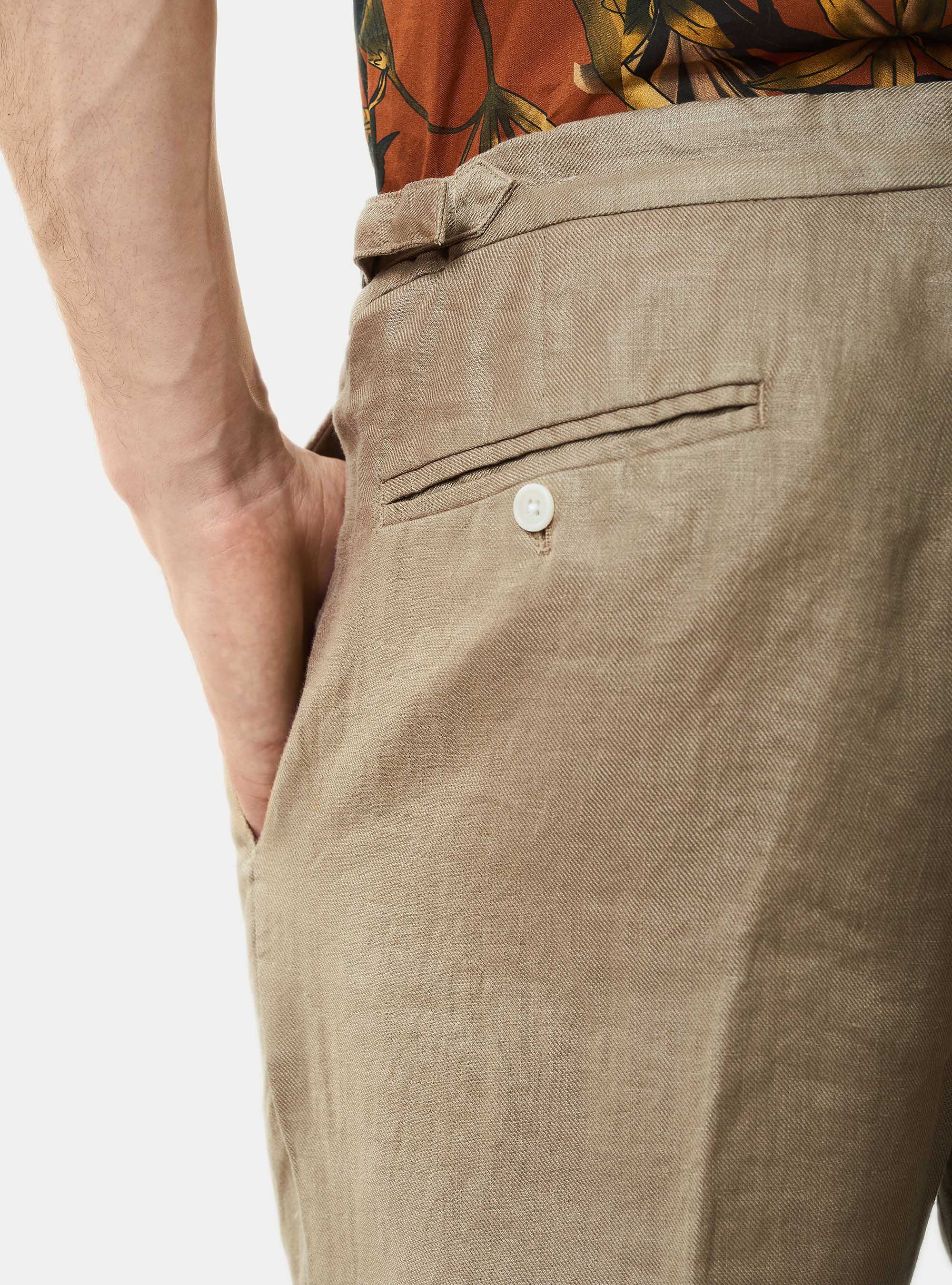 Pantalones de lino con doble pinza, BARRO