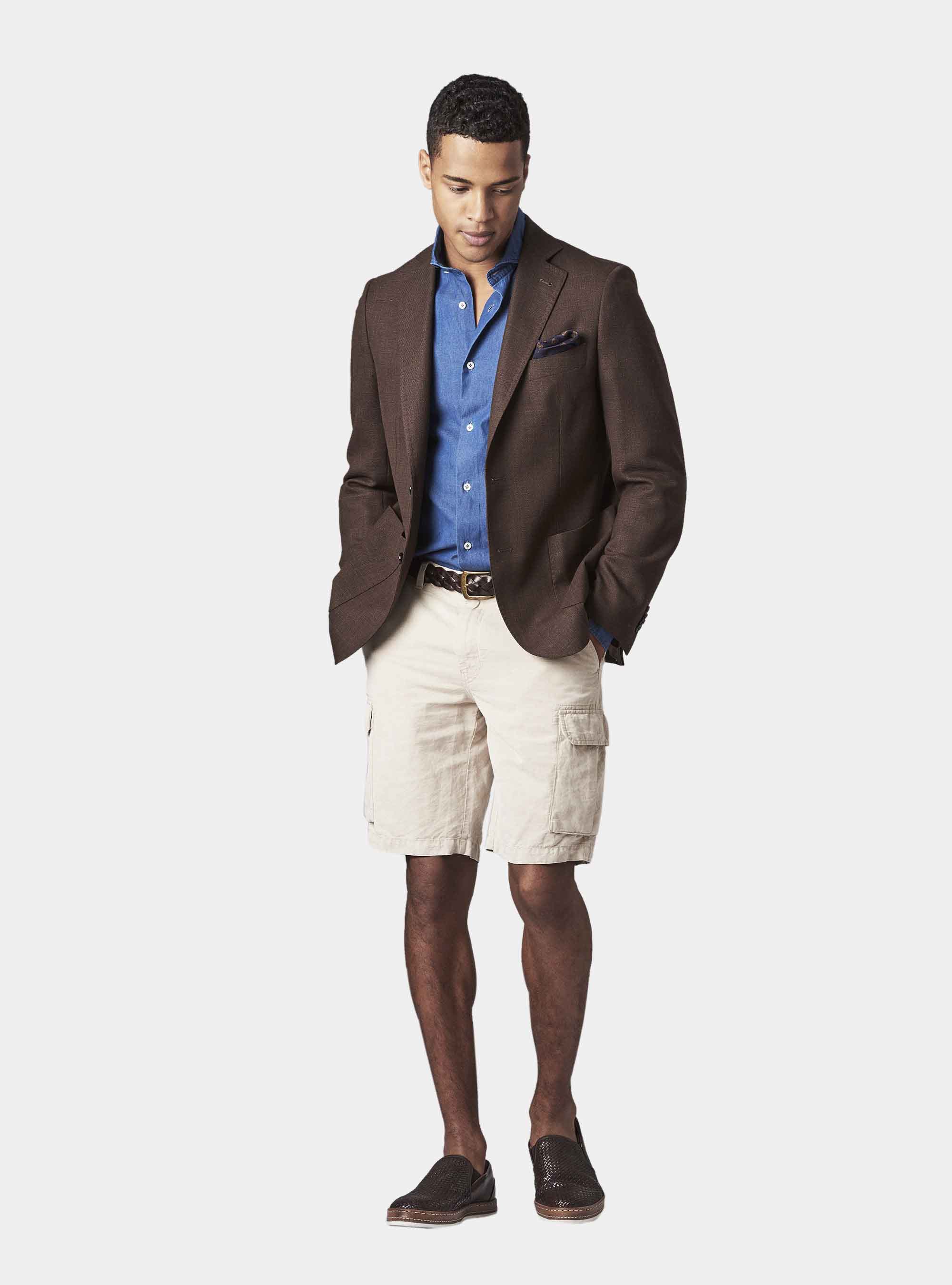 Super 100 wool blazer, BROWN