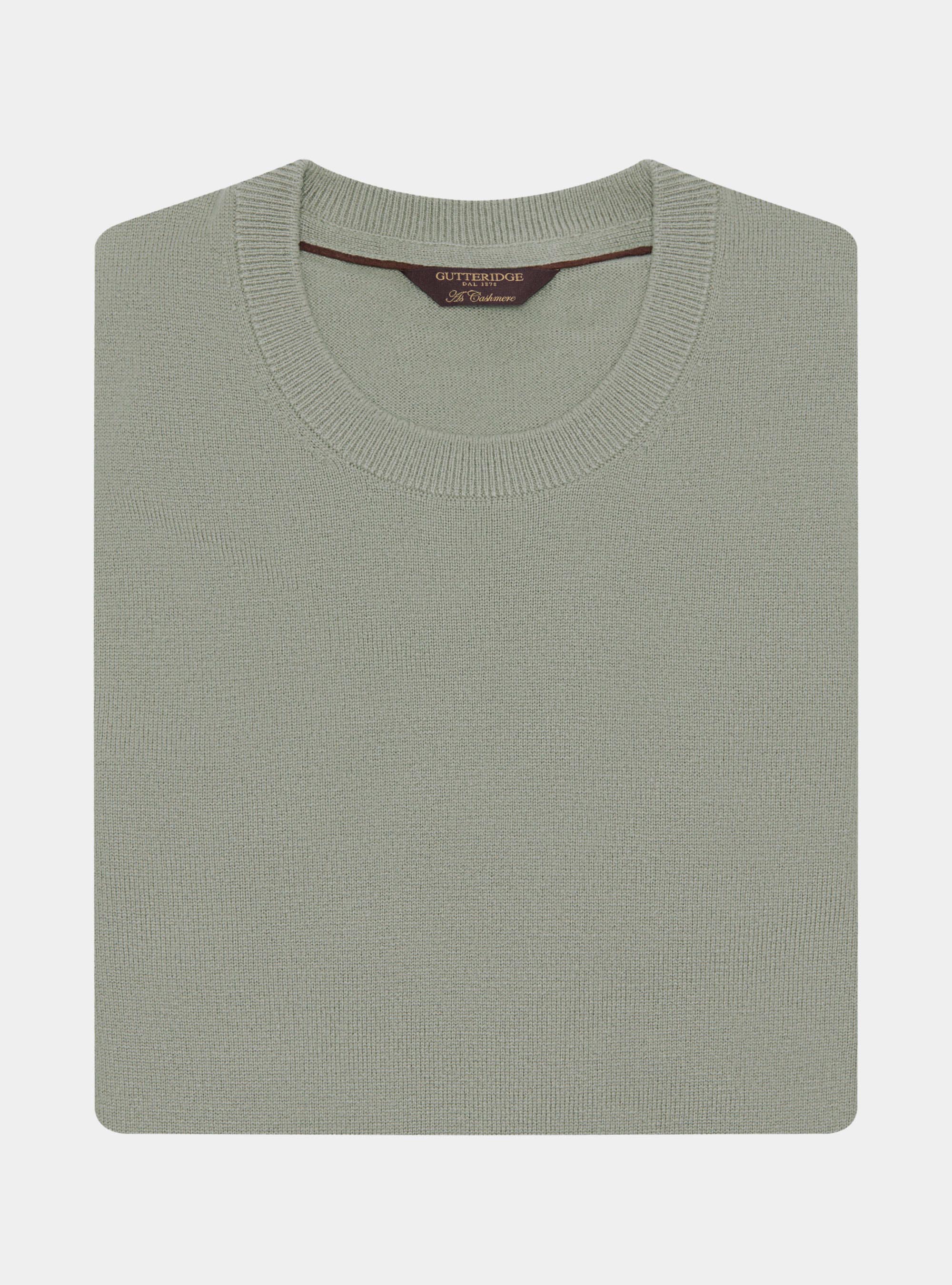 Girocollo in maglia in lana poliammide cashmere, VERDE GIADA 0655C
