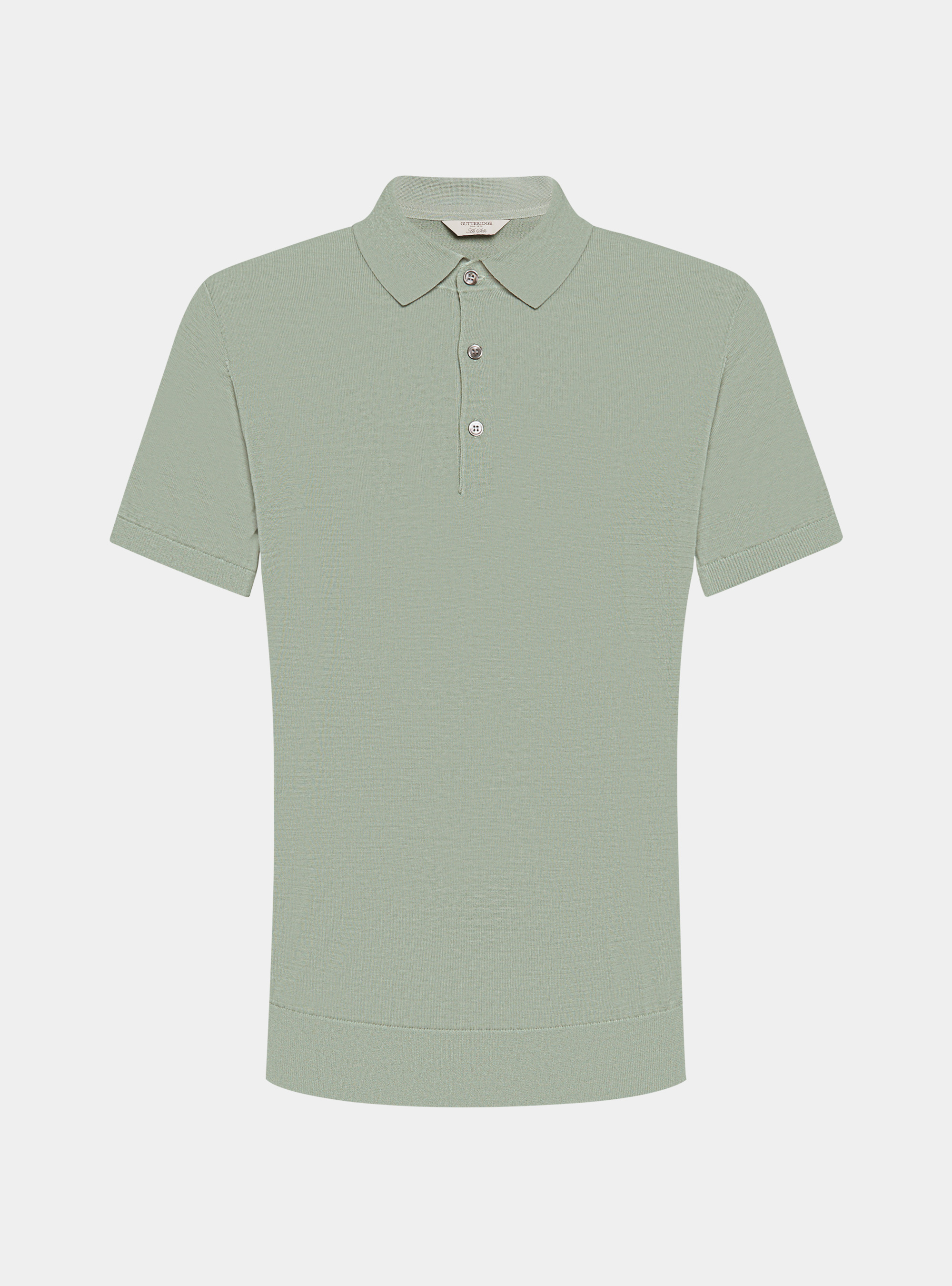 Maglia a polo in cotone e seta, SALVIA 0602C