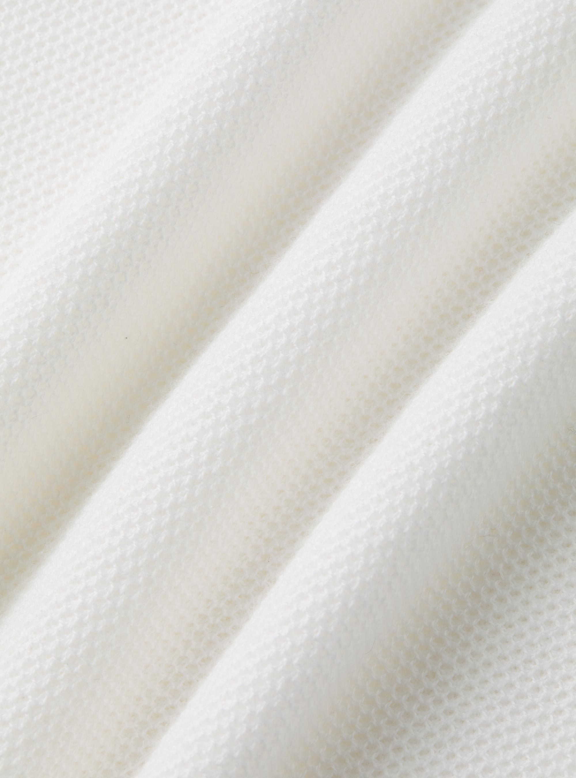 Dolcevita nido d'ape in cotone cashmere, BIANCO