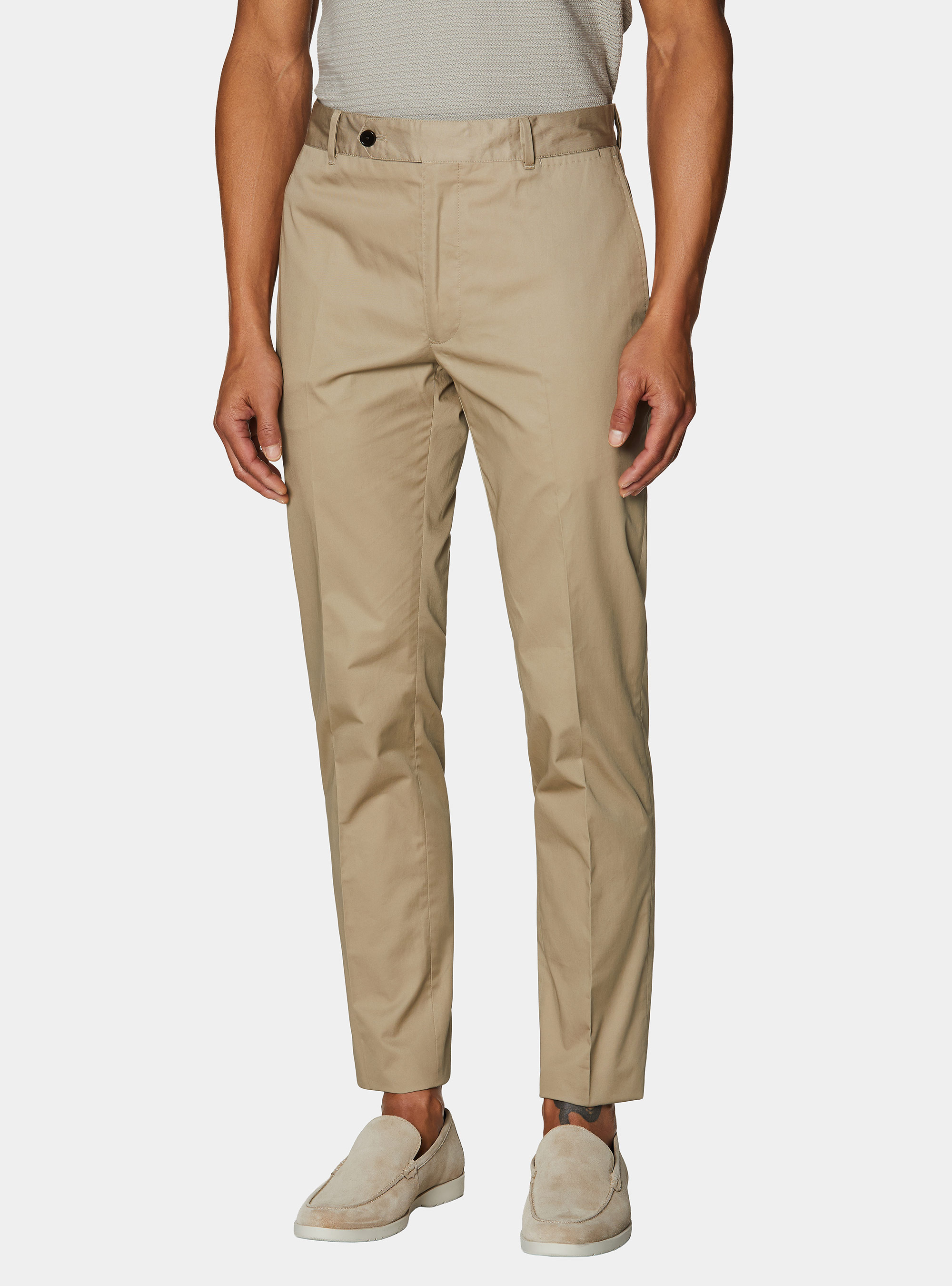 Pantaloni chino in twill leggero, FANGO