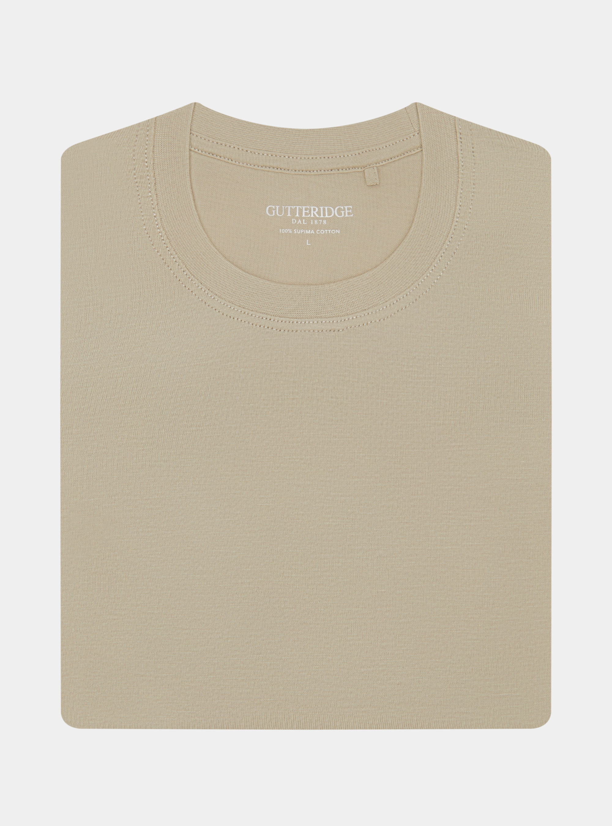 T-shirt mezza manica in cotone Supima, SABBIA