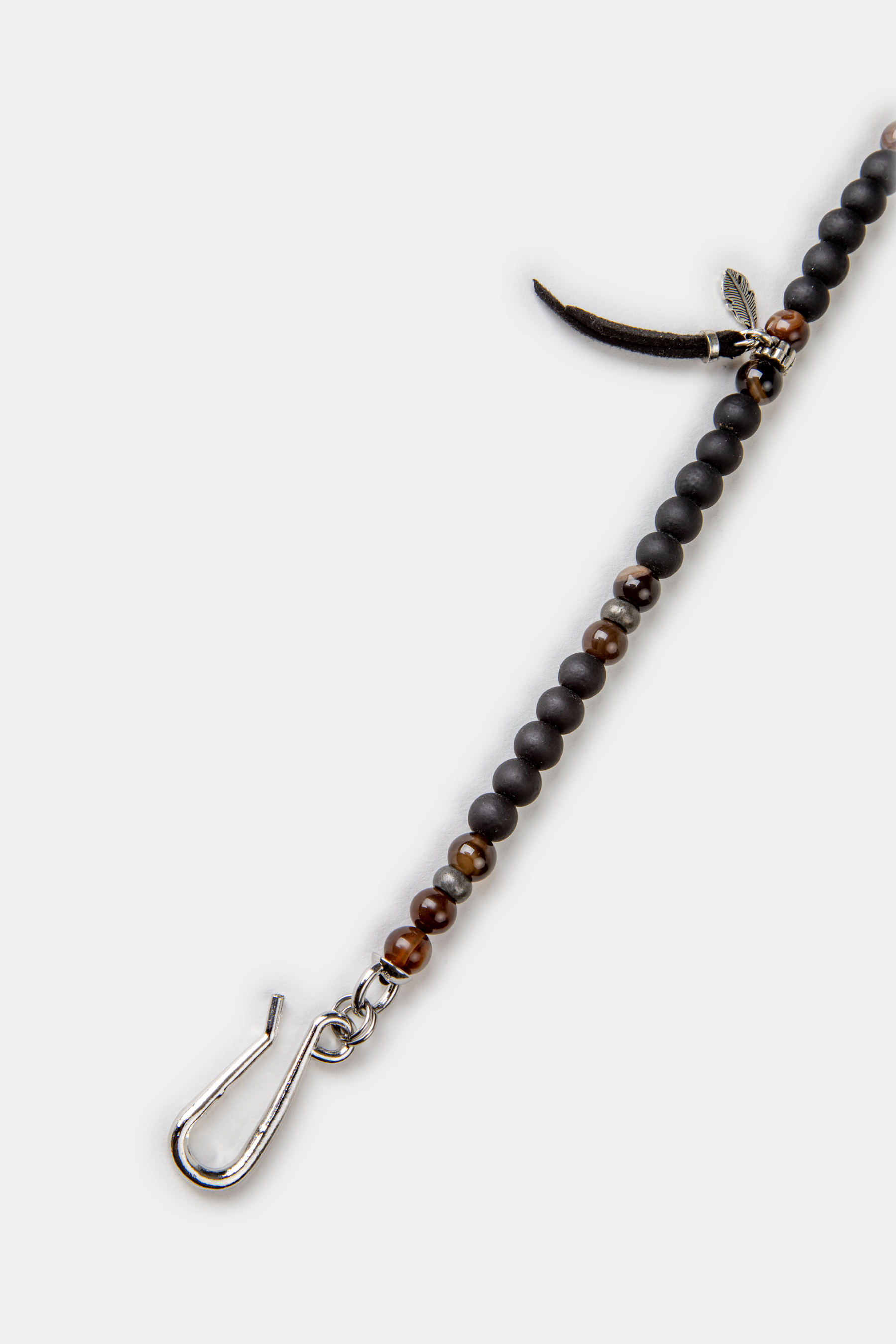 Catena per pantaloni con pietre nere e ciondolo, UNICO