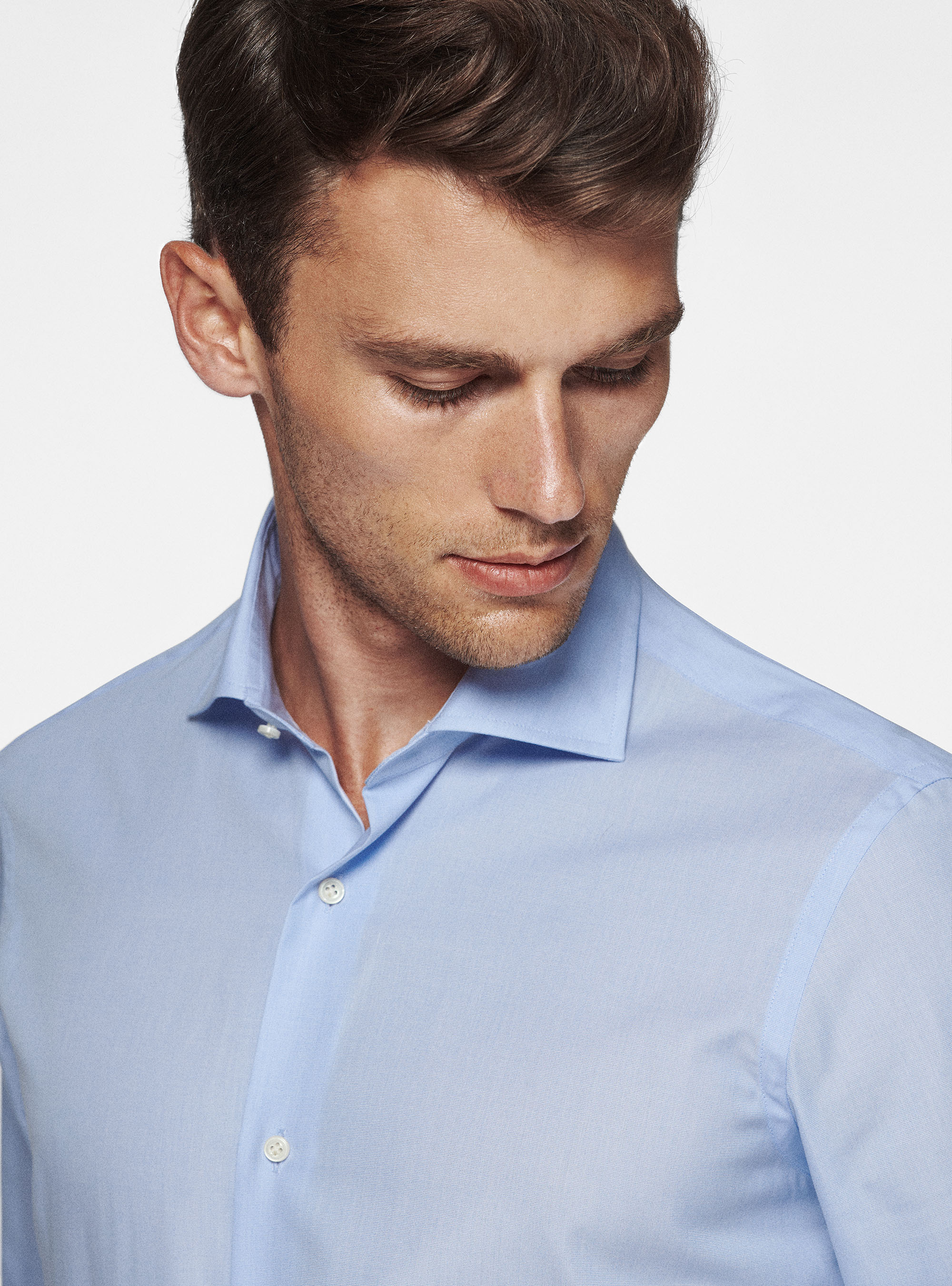 Chemise en coton fil à fil, BLEU CIEL