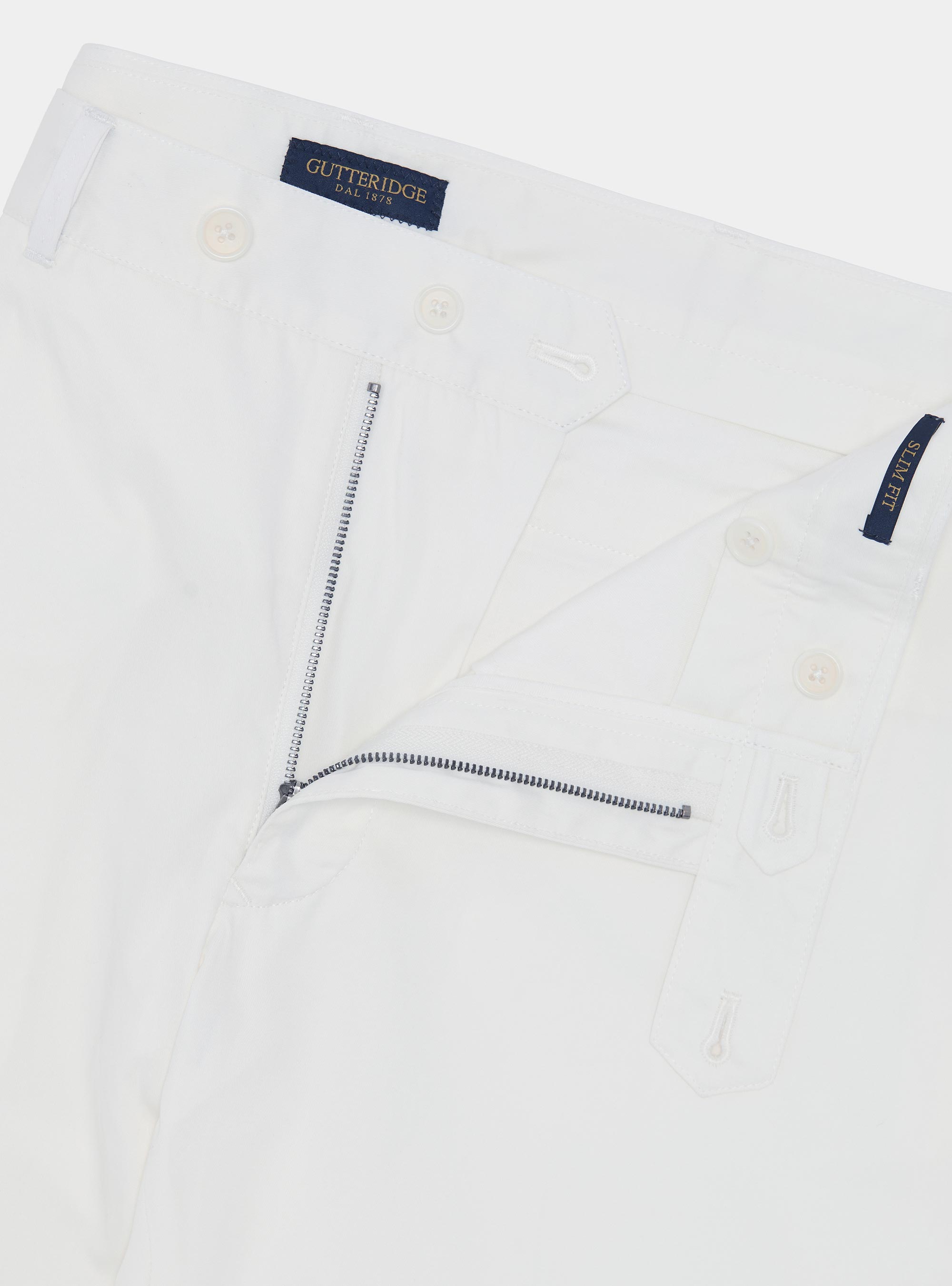 Pantaloni chino in twill leggero, BIANCO