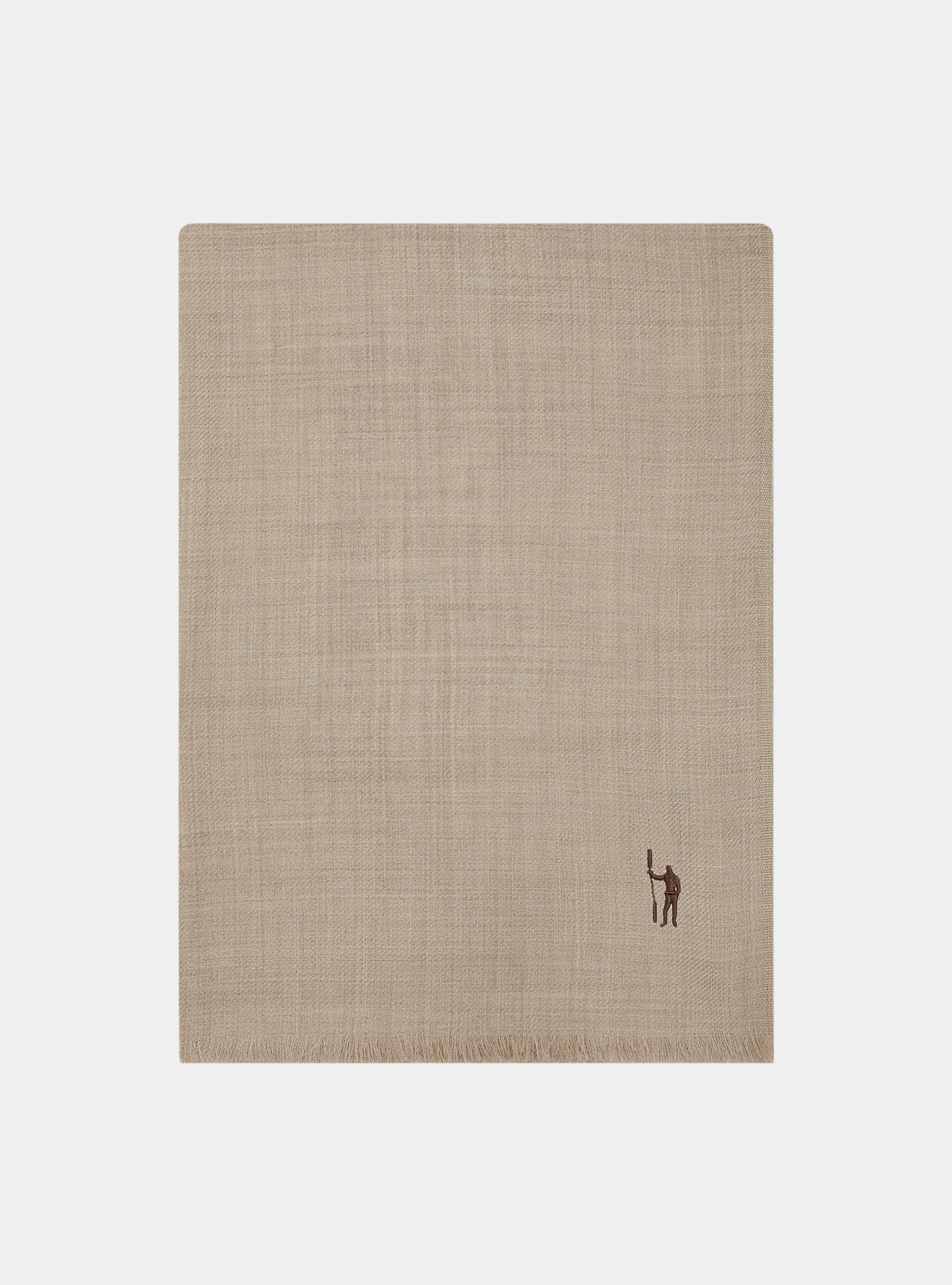 Sciarpa in lana con ricamo, SABBIA