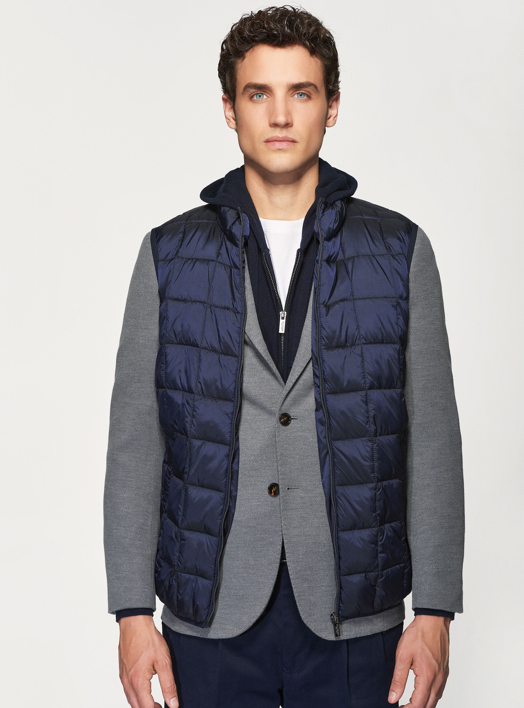 Smanicato trapuntato con imbottitura riciclata, BLU NAVY