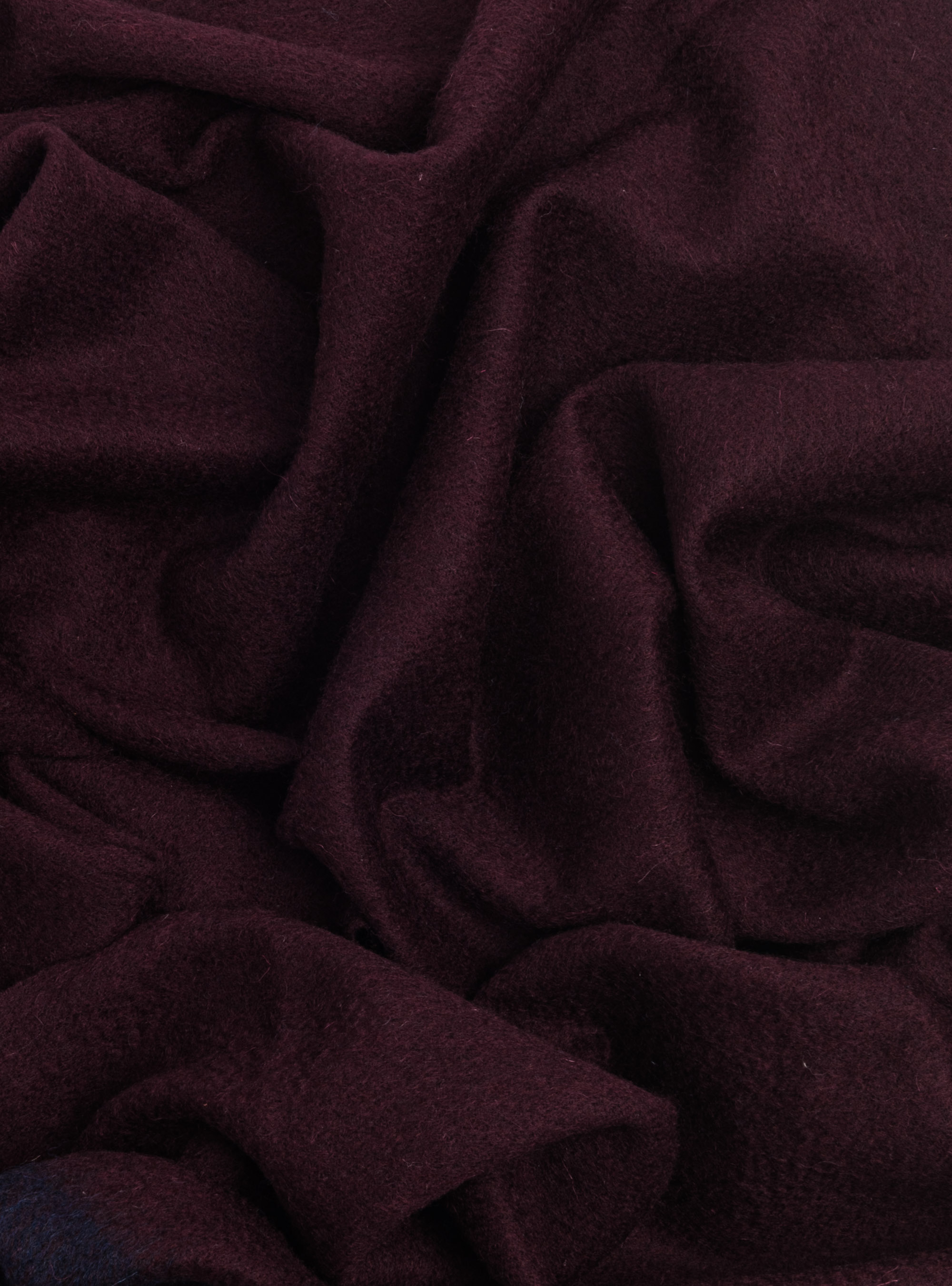 Sciarpa in lana cashmere con bordino a contrasto, BORDEAUX