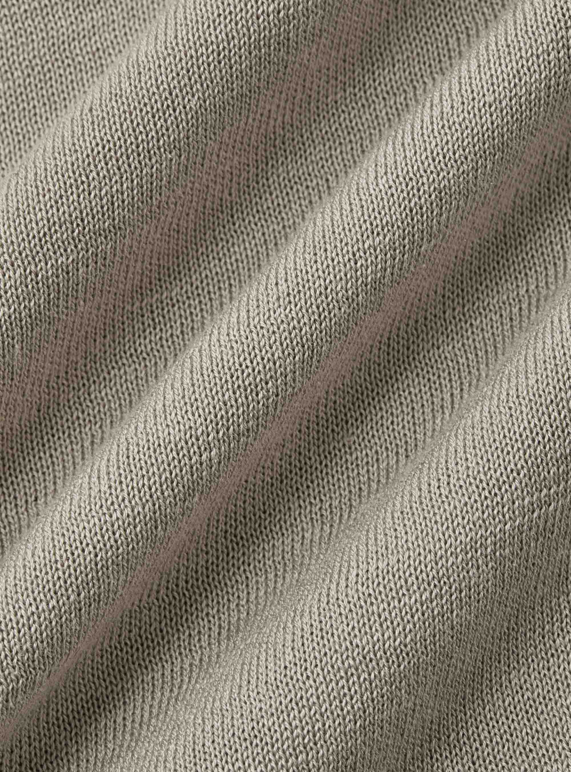 Cotton and silk crew neck sweater, SAND