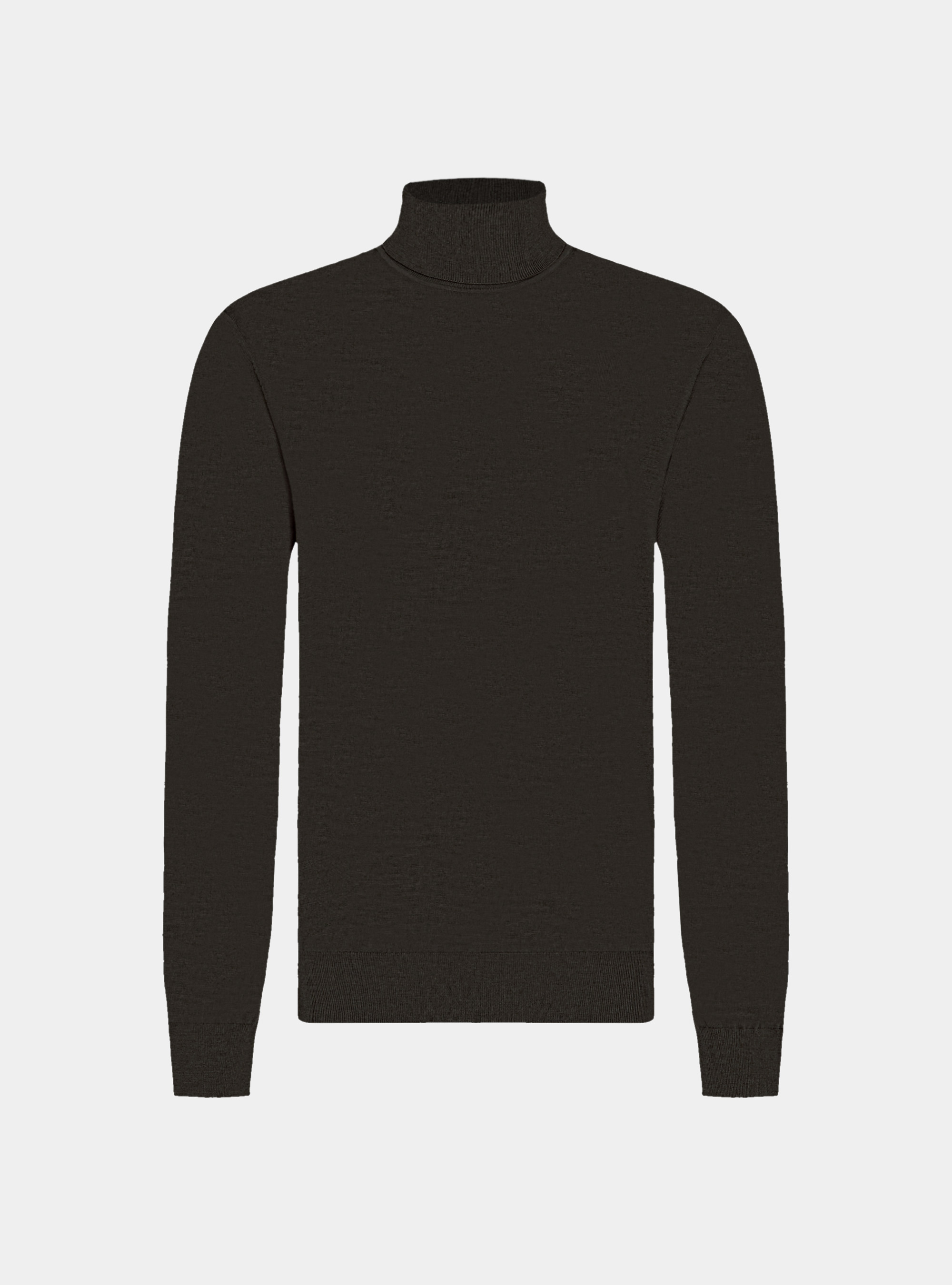 Dolcevita in pura lana merino extrafine, MARRONE