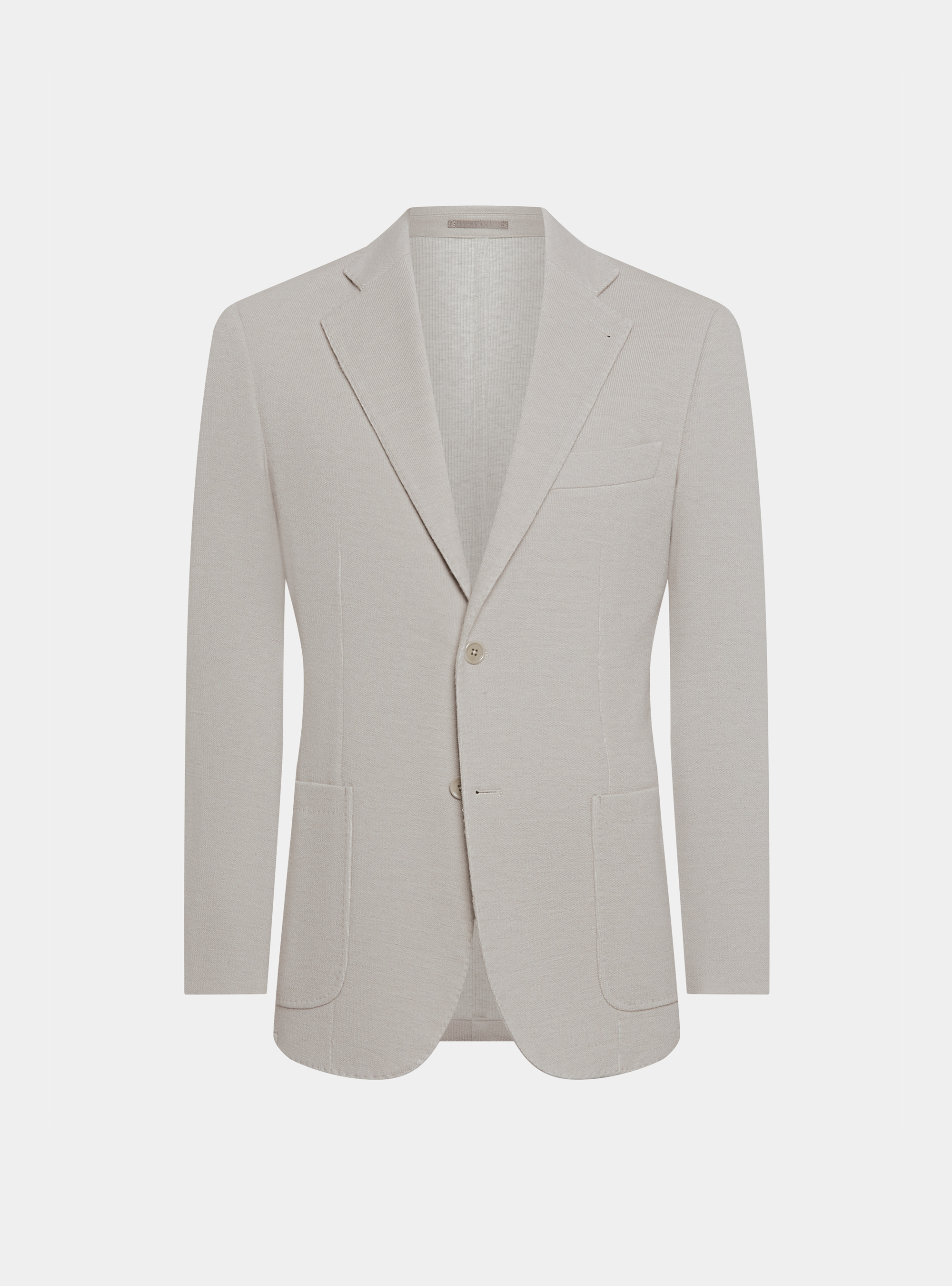 Giacca sfoderata in jersey di lana e cotone, PANNA