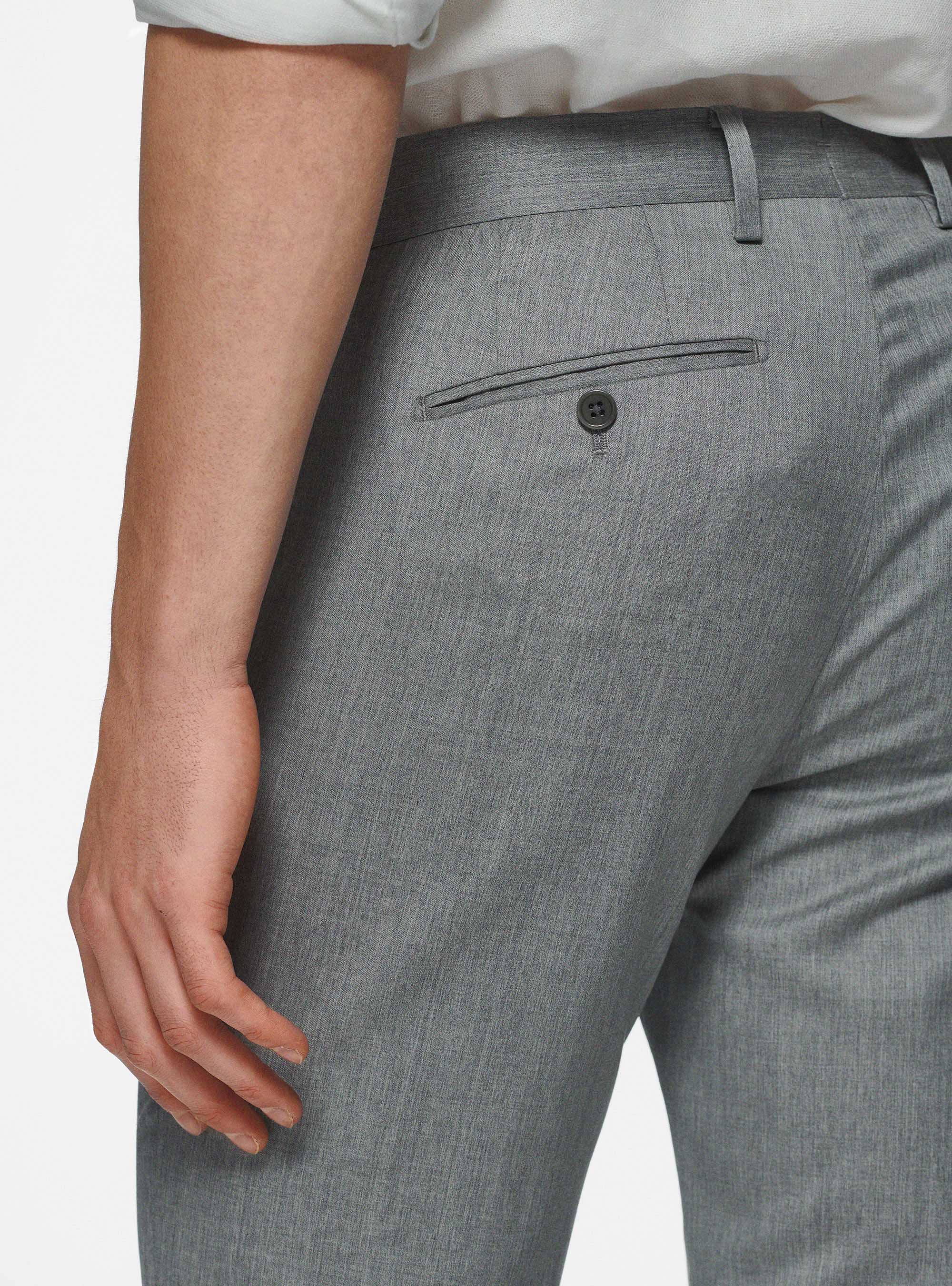 Trousers in pure 110's superfine wool, LIGHT GREY MELANGE