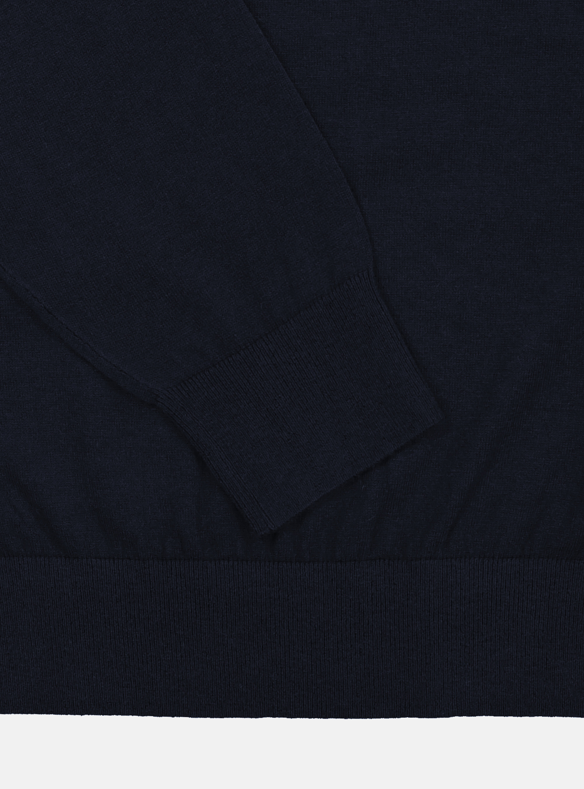 COTTON SILK AND CASHMERE ROUND NECK SWEATER, NAVY BLUE