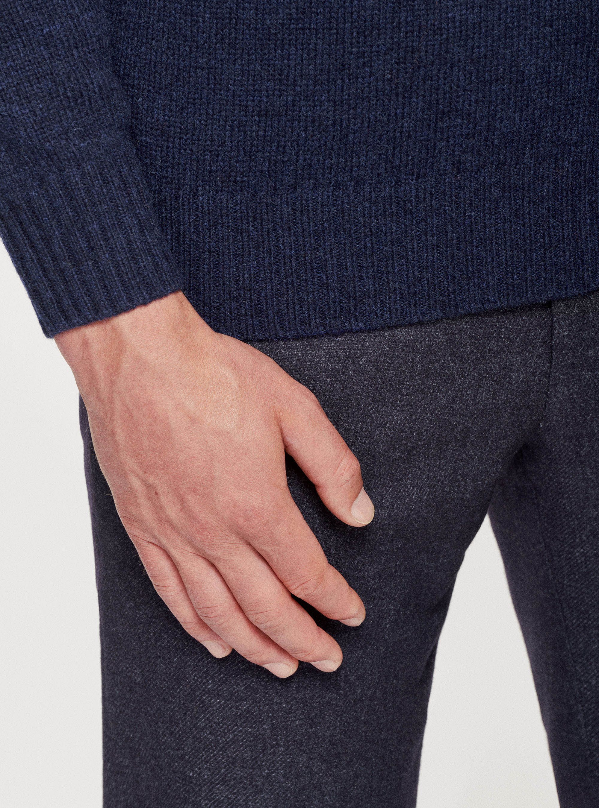 Maglia in pura lana Shetland, BLU NAVY