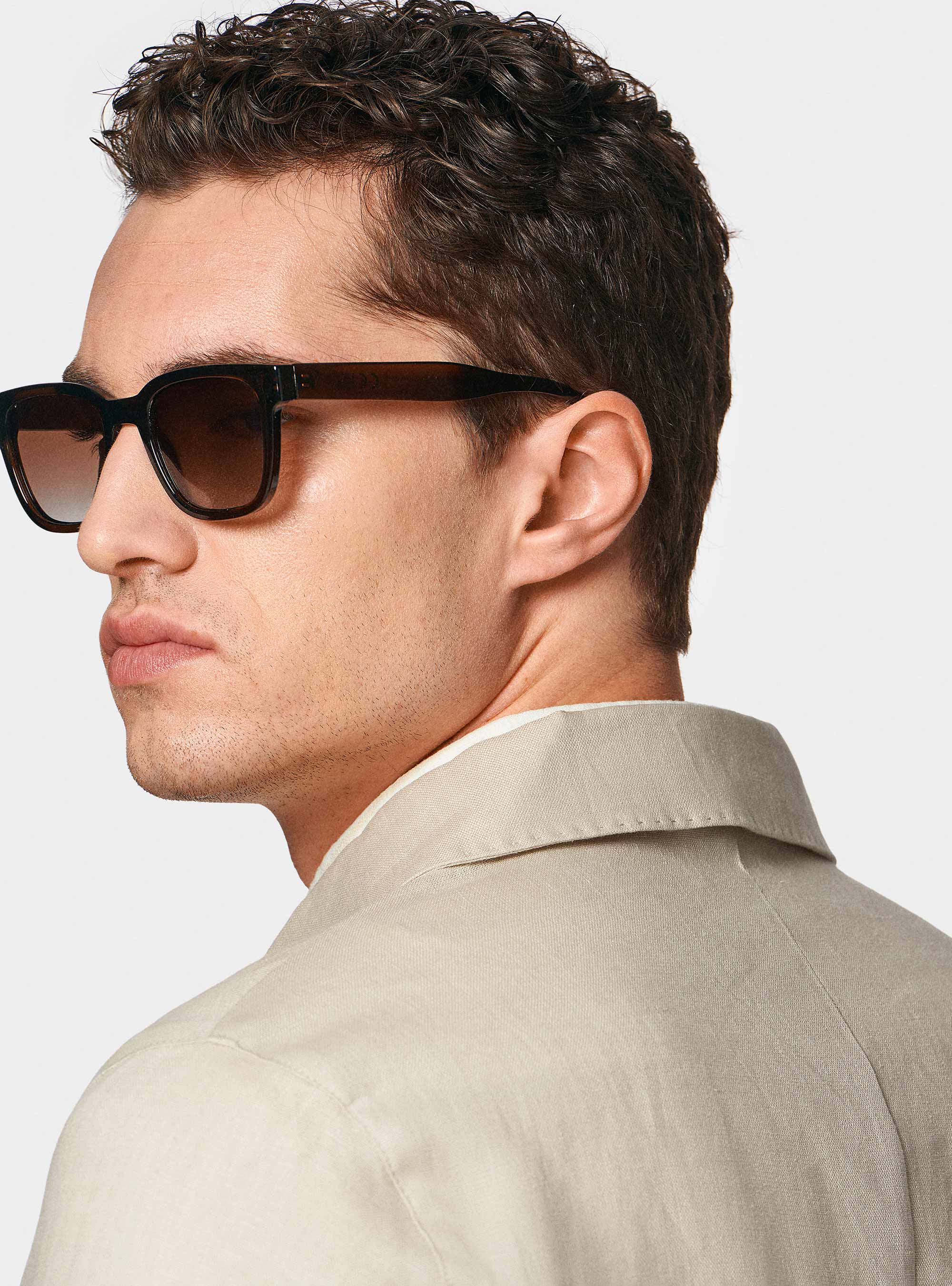 Pure linen shirt blazer, ECRU