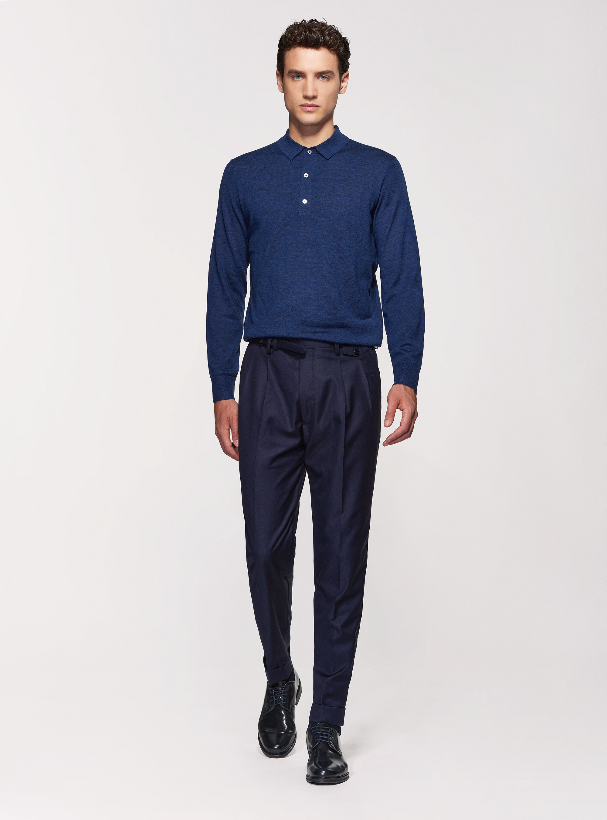 Pantaloni in pura lana superfine 110's Vitale Barberis Canonico, BLU NAVY