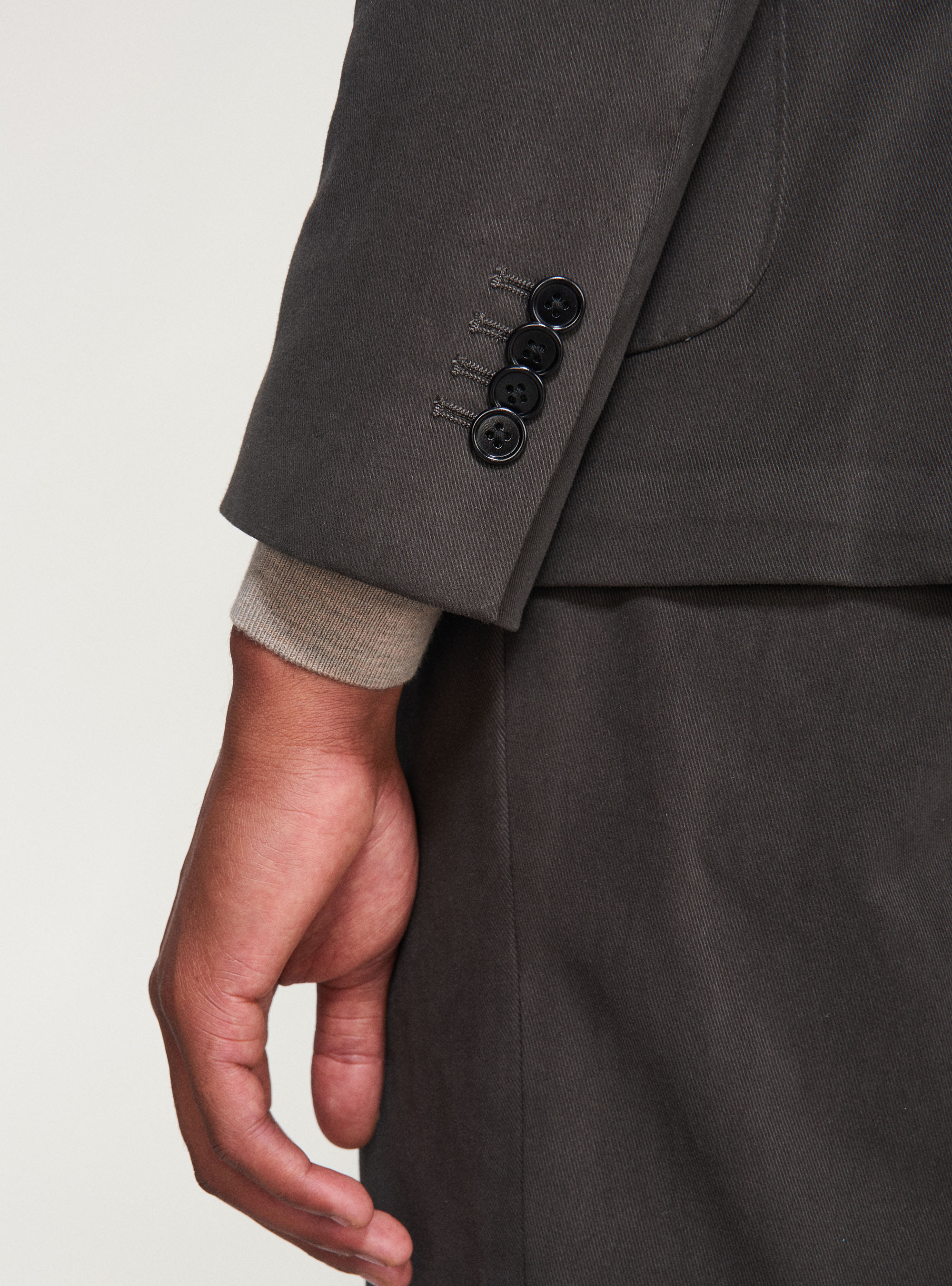 Giacca in cotone stretch smerigliato, ASFALTO