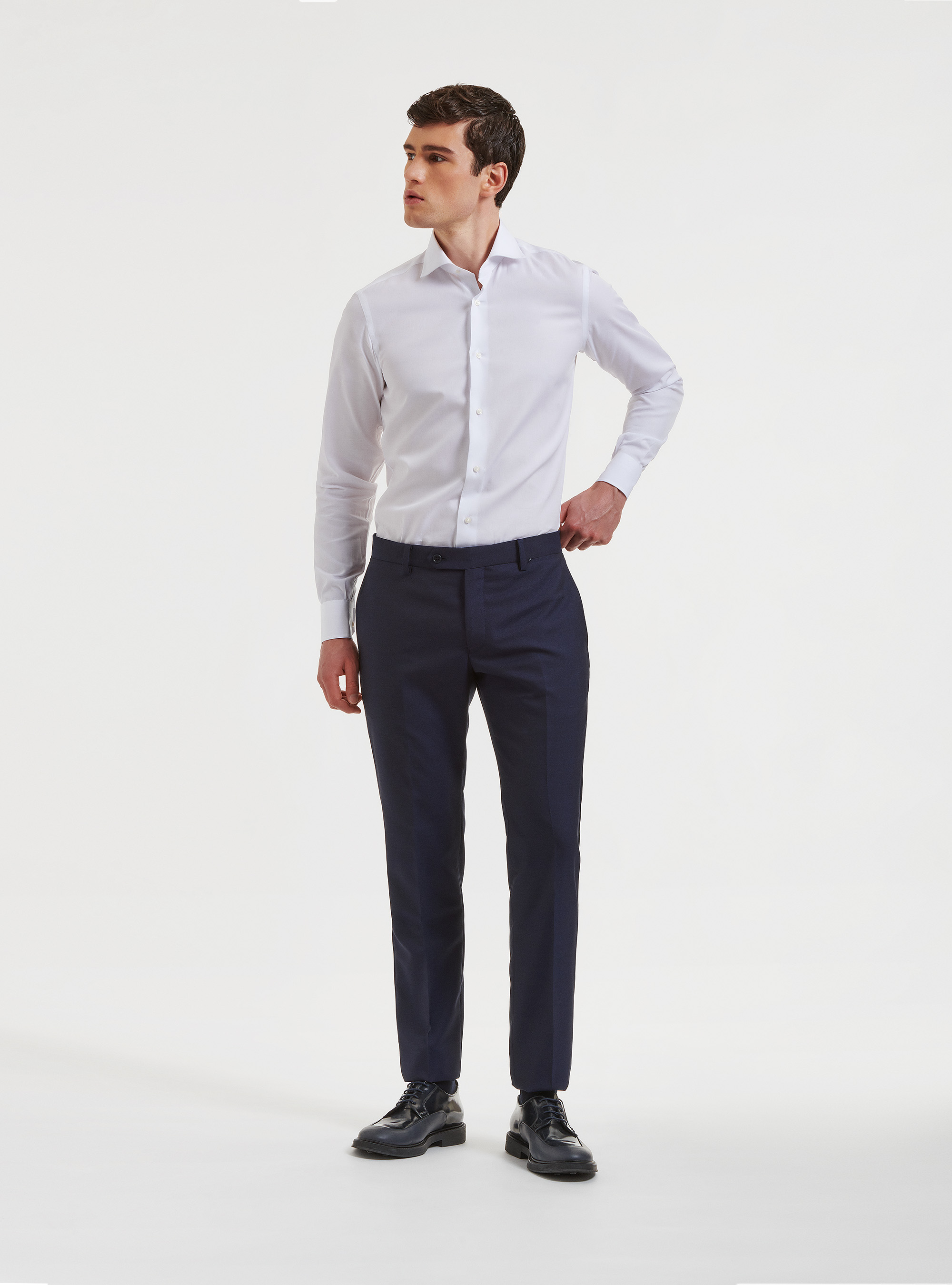 Pantaloni per abito in pura lana Vitale Barberis Canonico, BLU NAVY