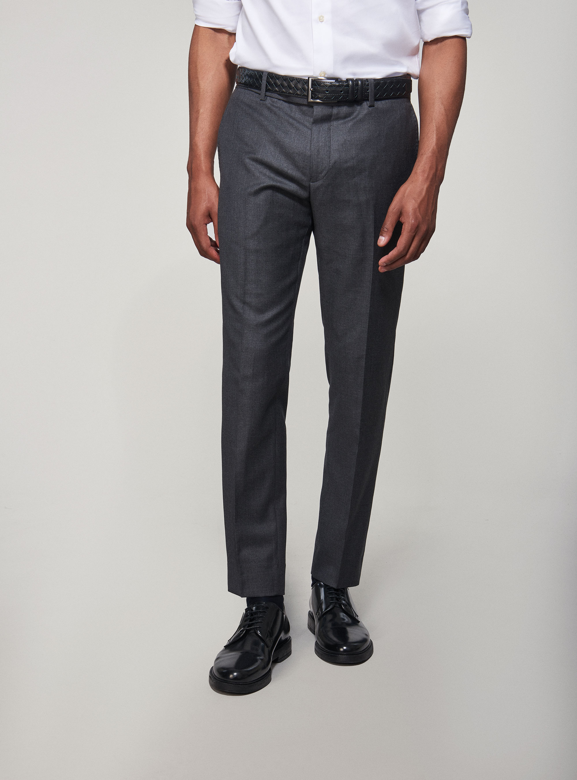 Pantaloni per abito in pura lana S110's, GRIGIO CHIARO