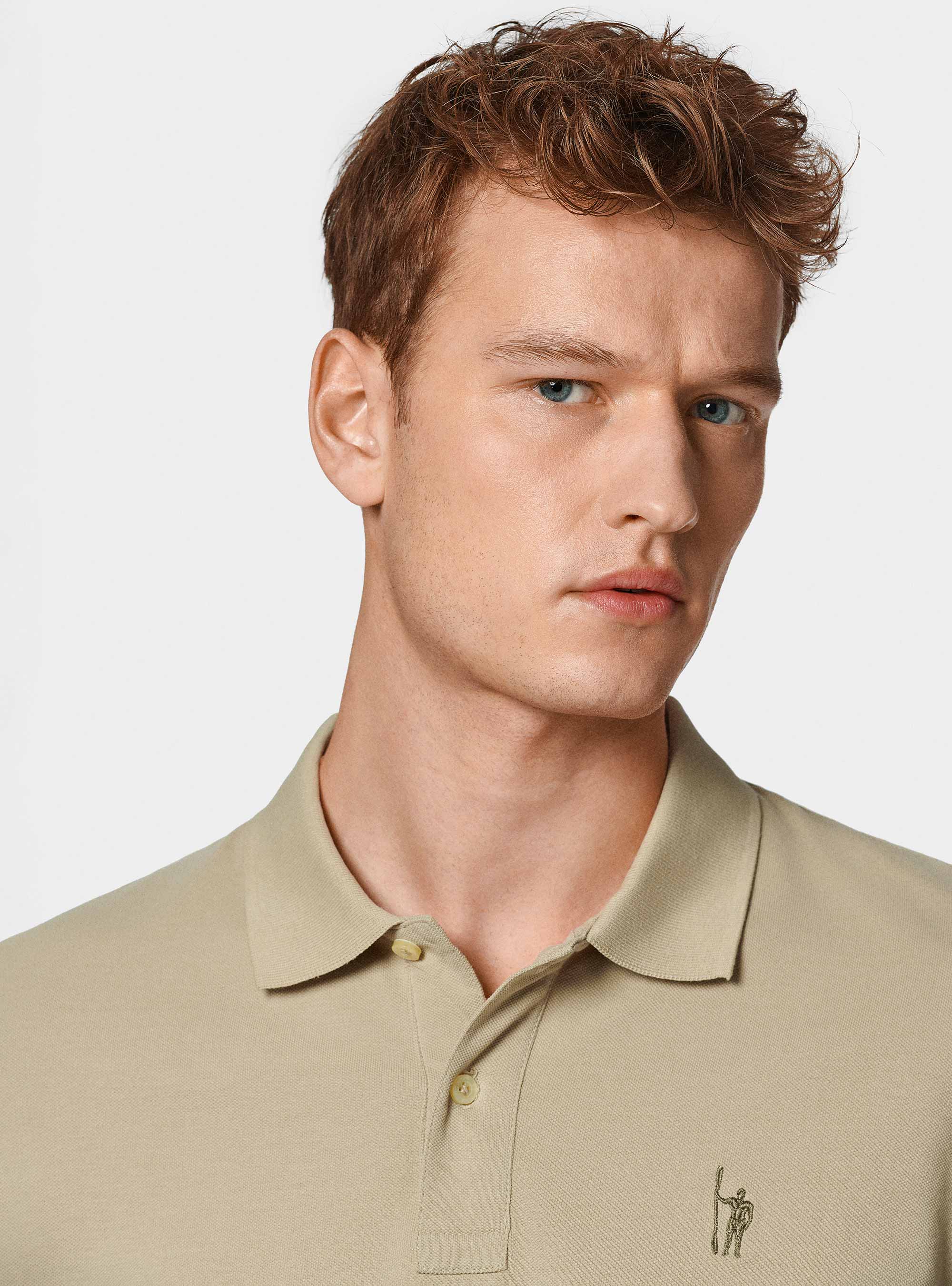 Polo classica in piquet, ECRU