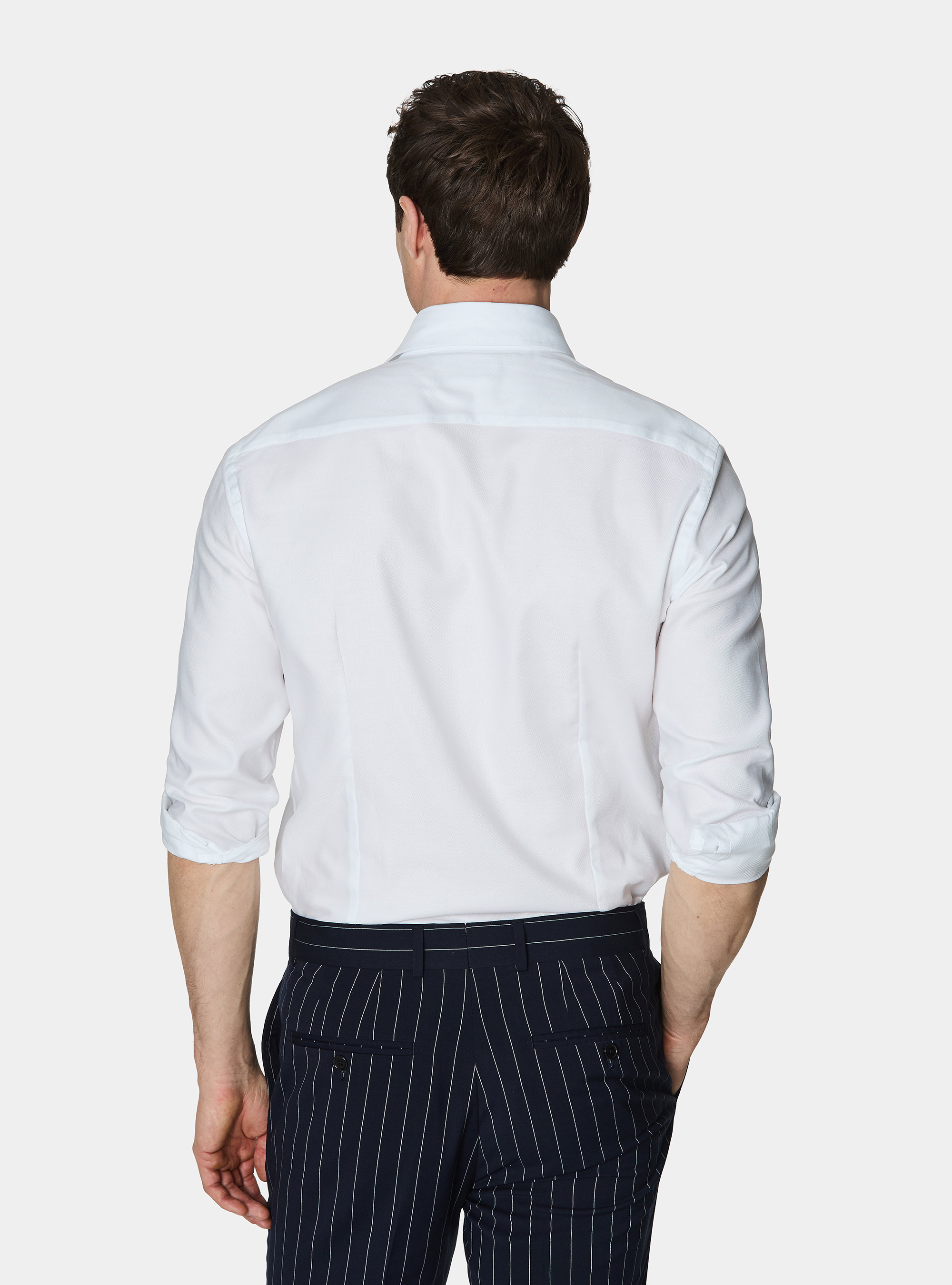 Camicia in cotone oxford, BIANCO