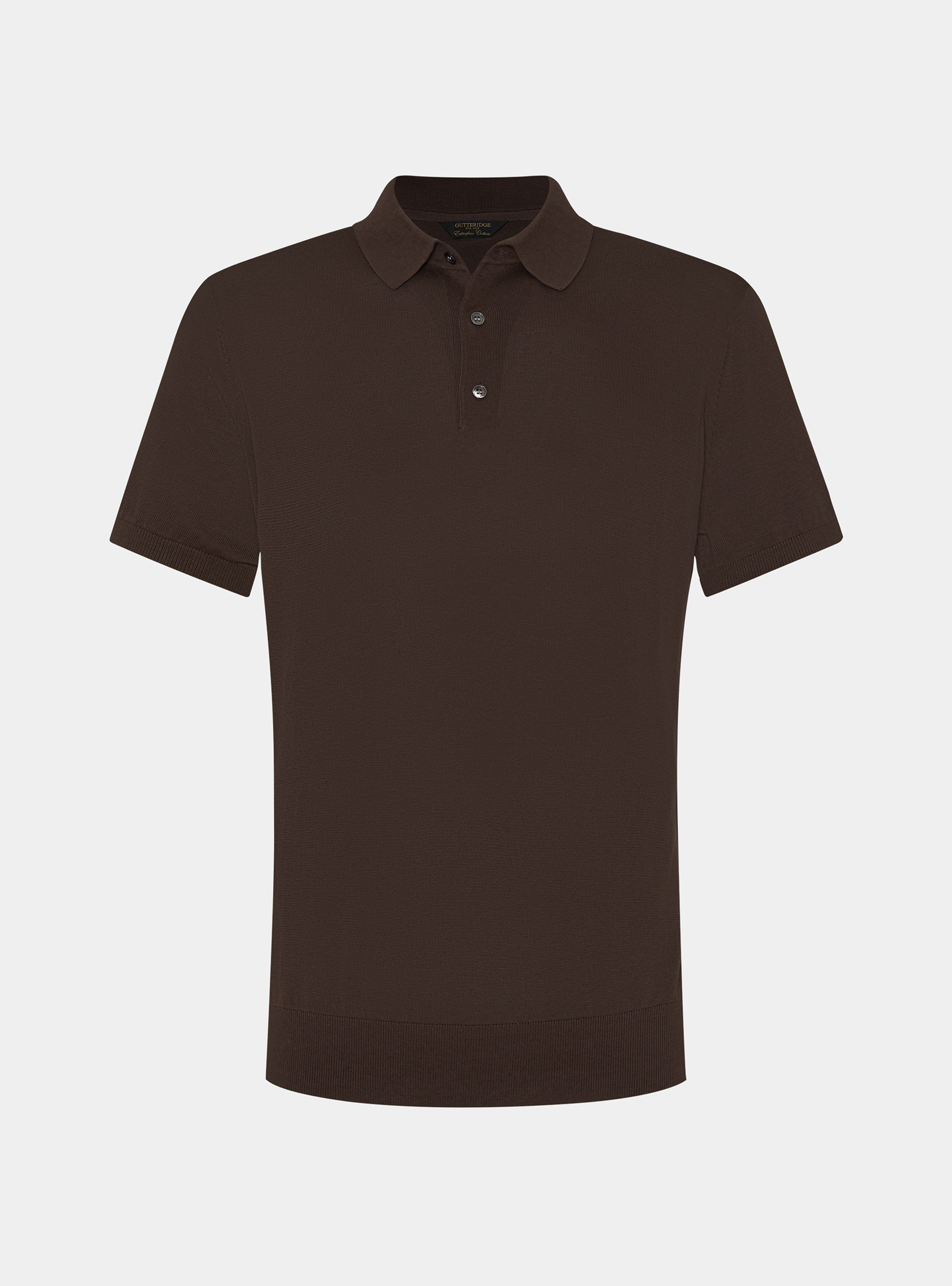 Polo in maglia in cotone m/c, BROWN