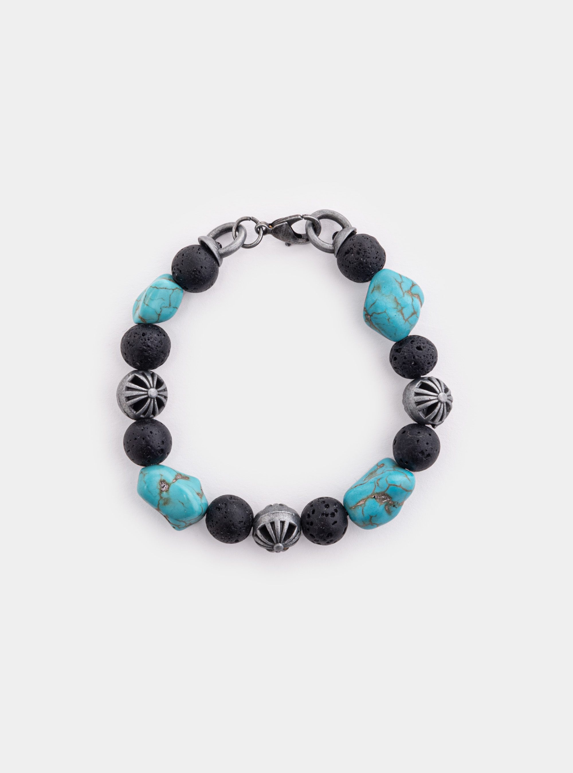 Elastisches Armband mit Steinen und Metallkugeln, UNICO