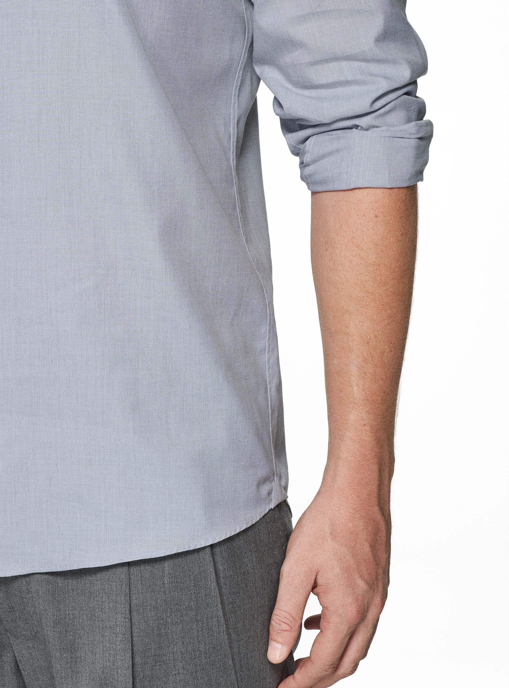 Chemise en coton fil à fil, GRIGIO MELANGE 0151C