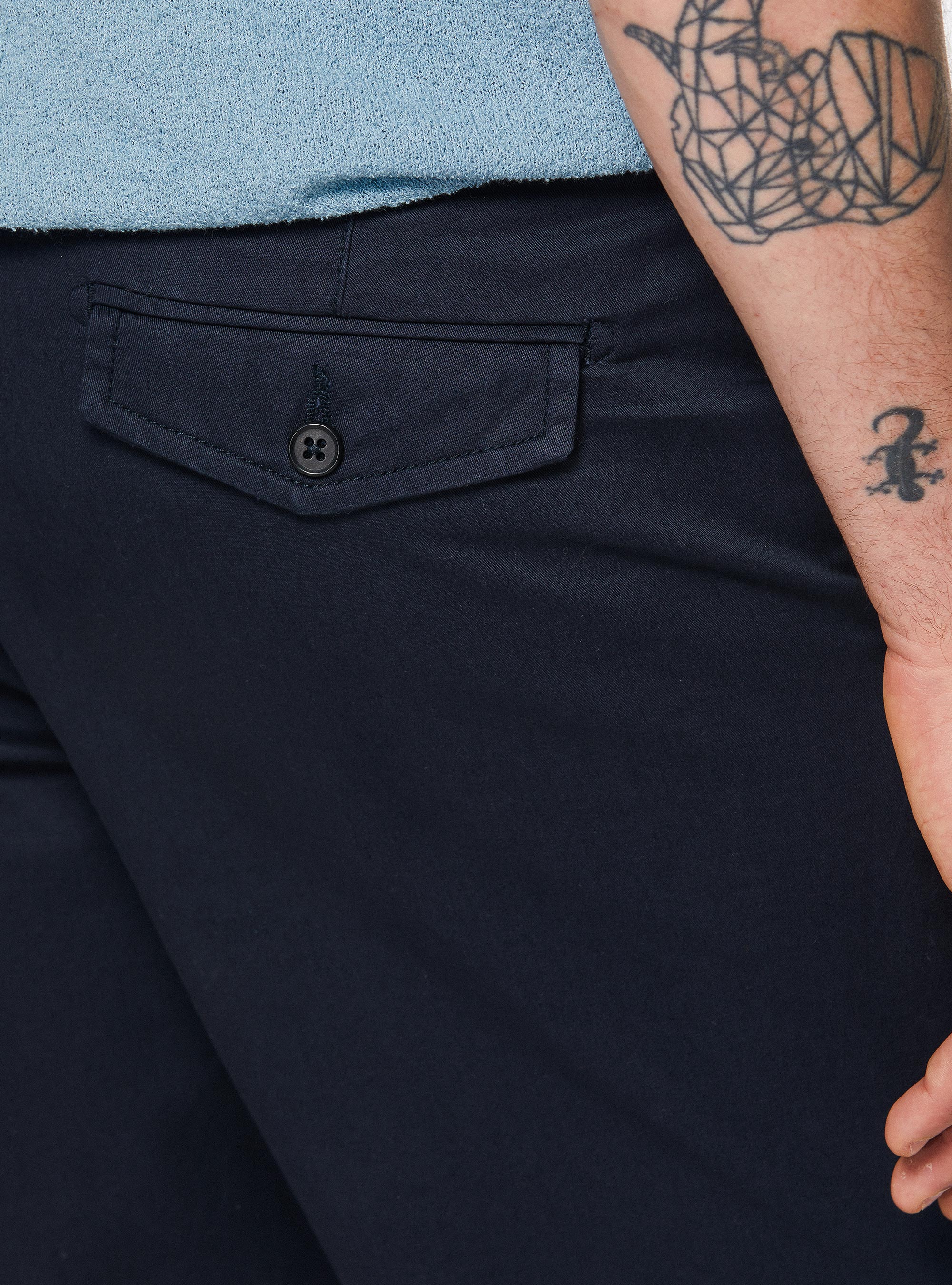 Twill Bermuda shorts, NAVY BLUE