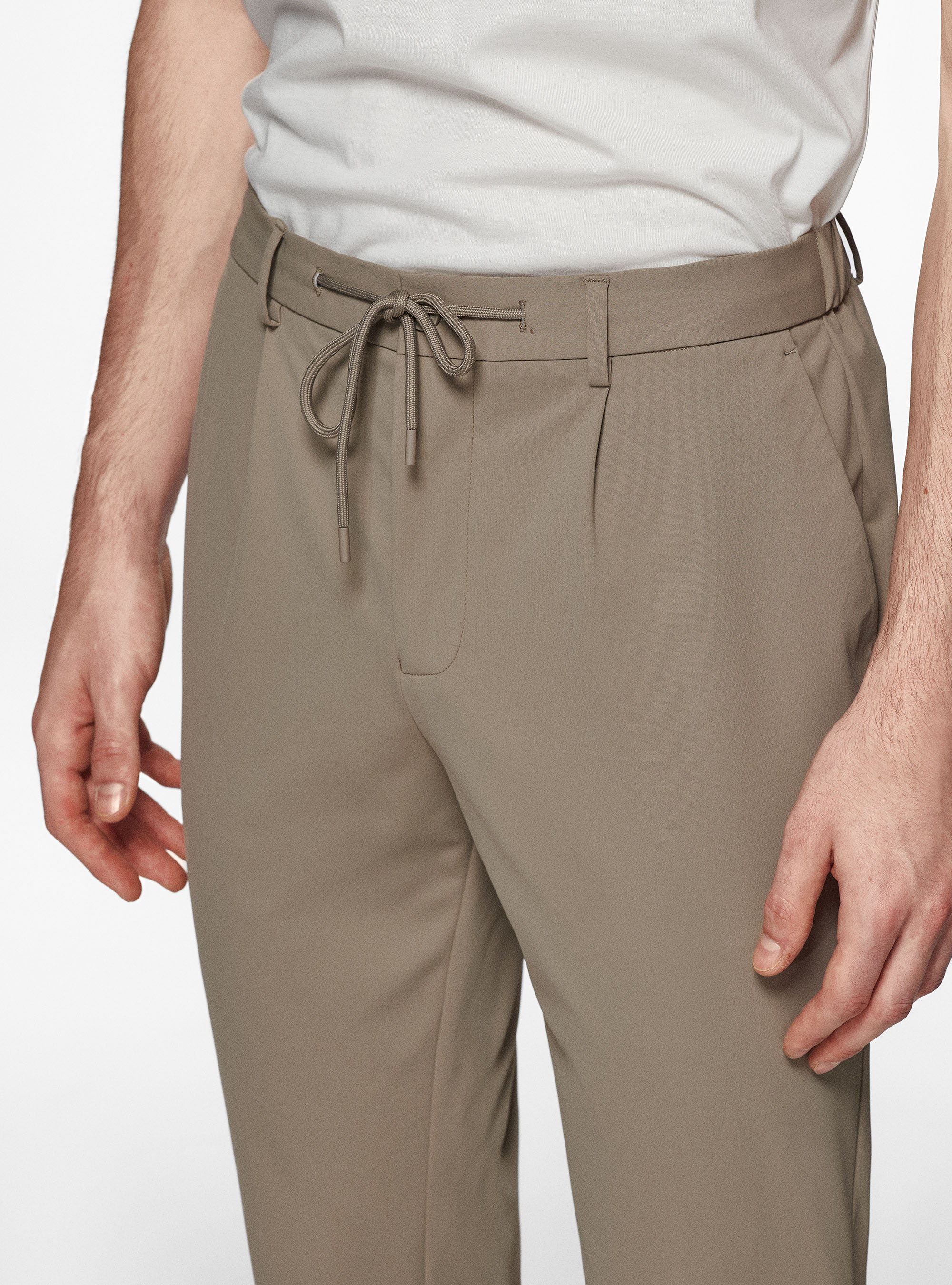 GT01 trousers in stretch nylon, MUD