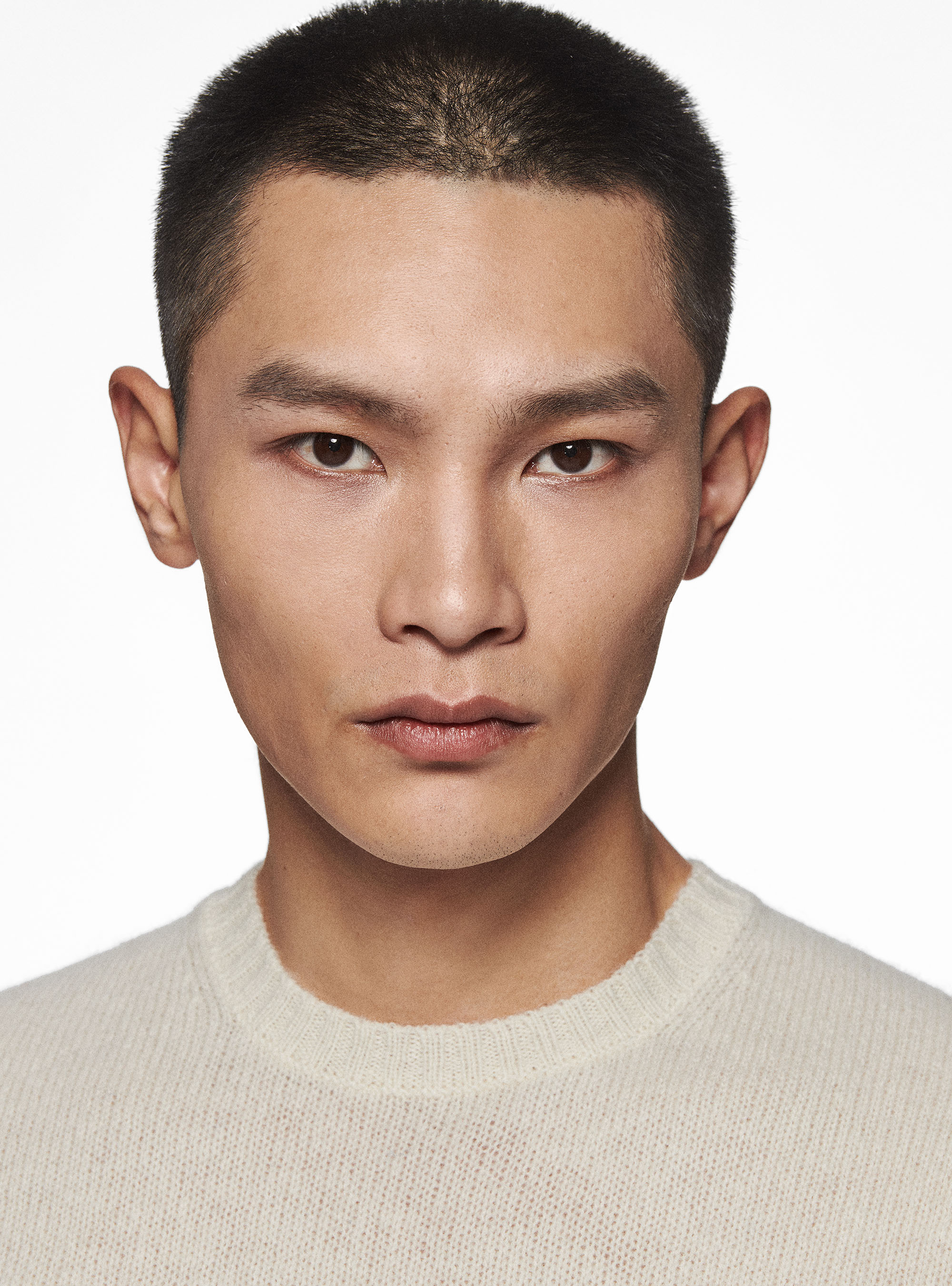 Maglia girocollo in lana shetland, BIANCO