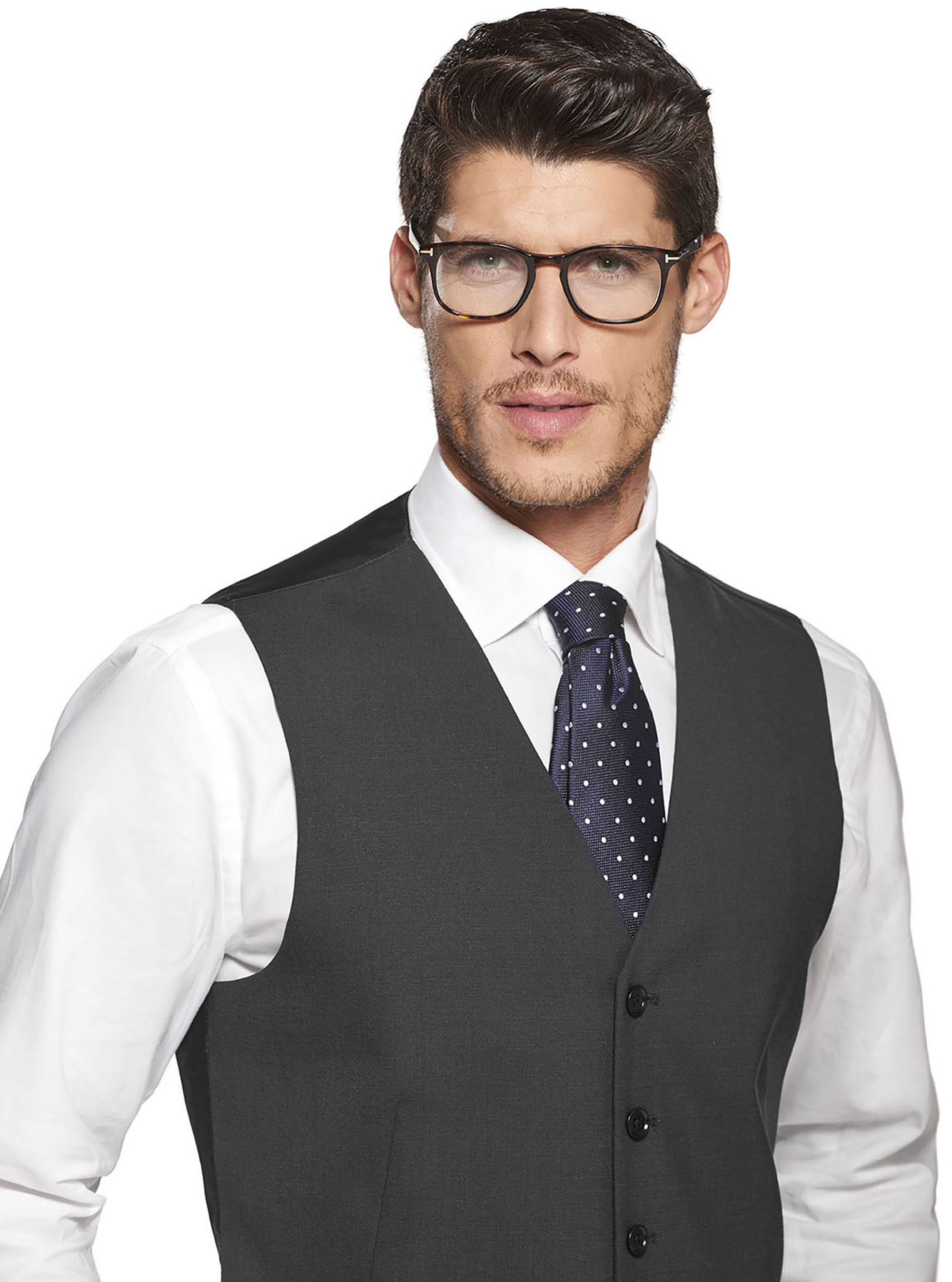 Gilet in fresco lana, ASFALTO 0112C