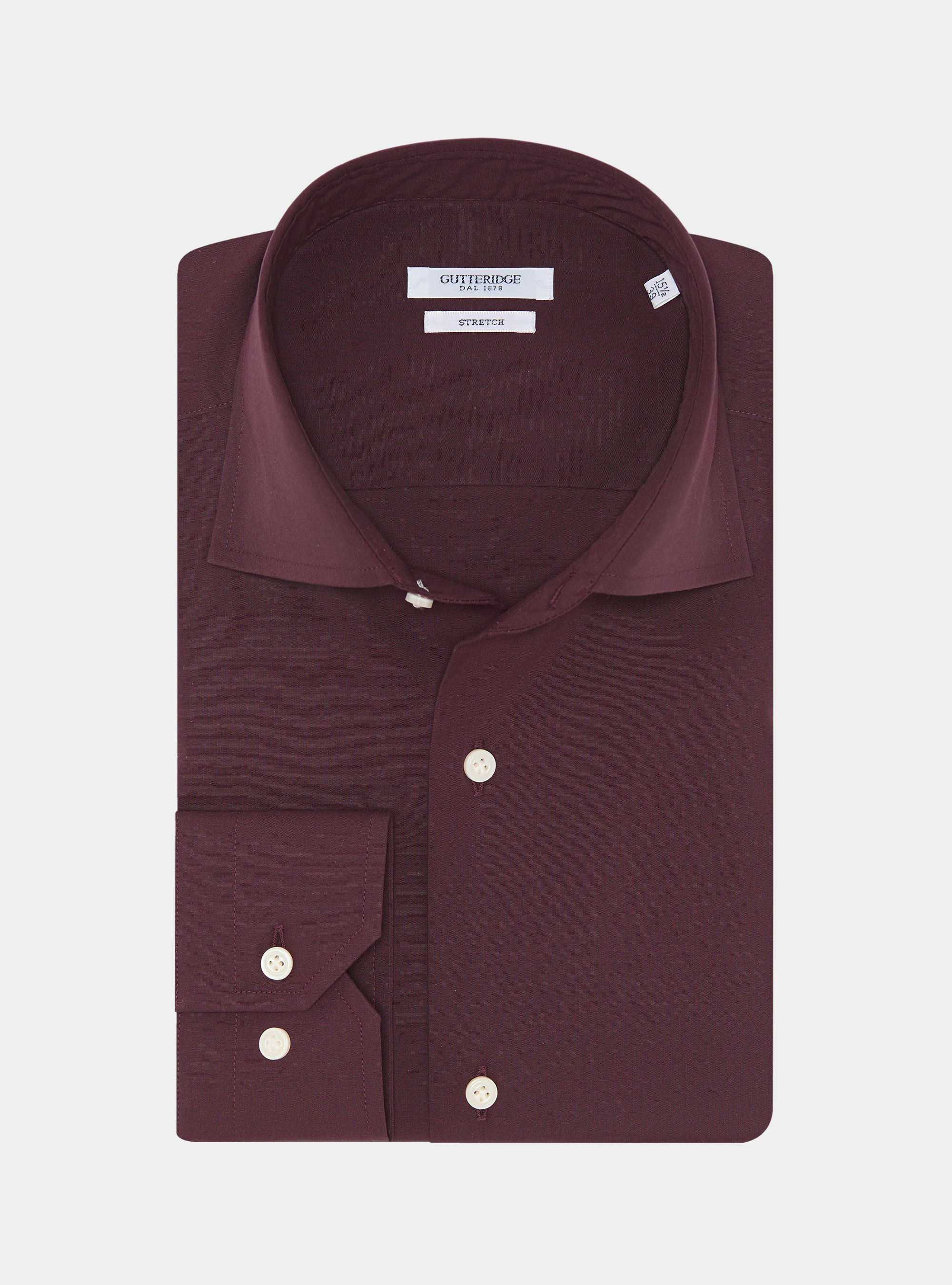 Cotton poplin stretch shirt, BORDEAUX