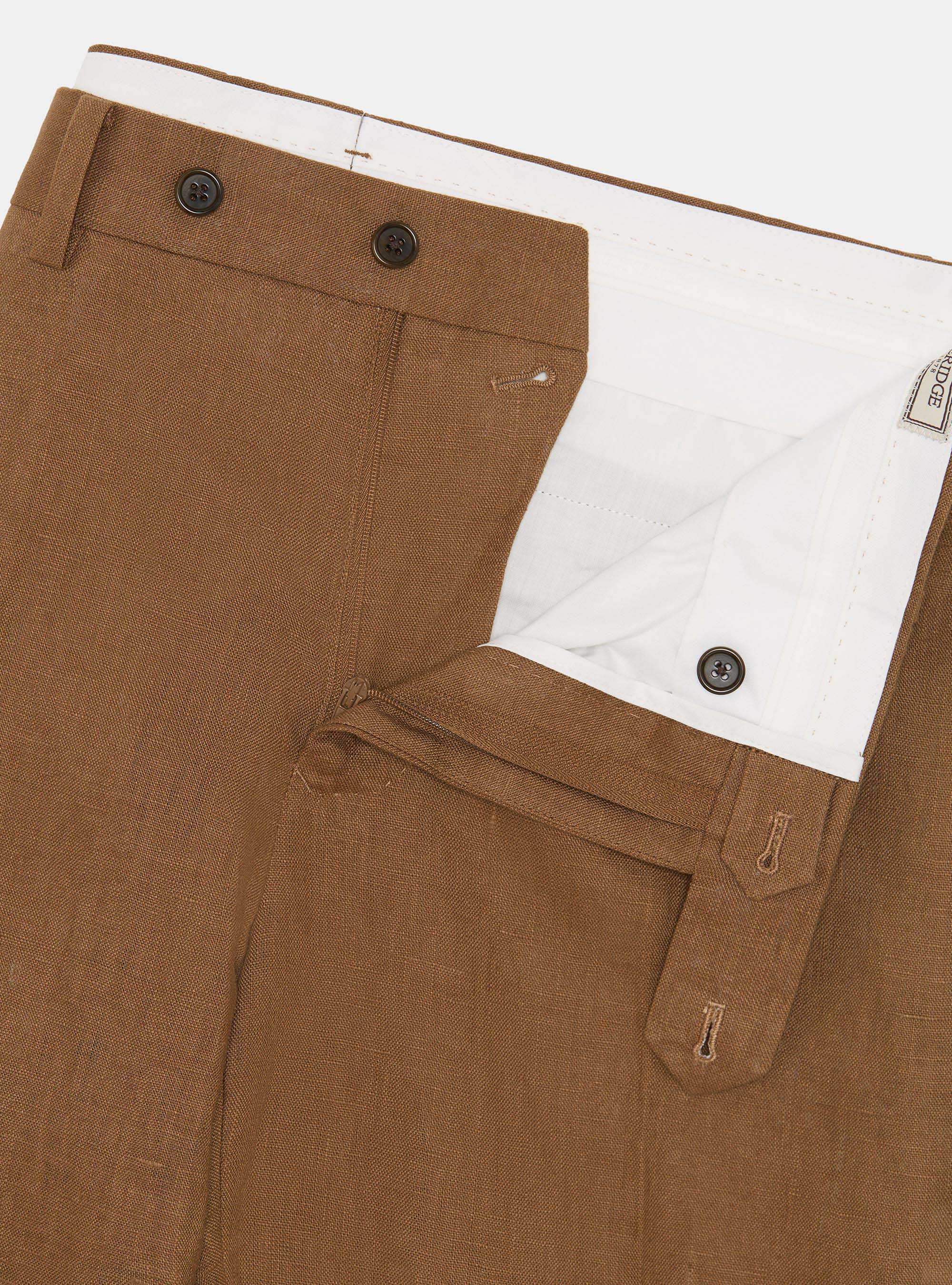 Anzughose aus reinem Leinen, TABACCO 0533C