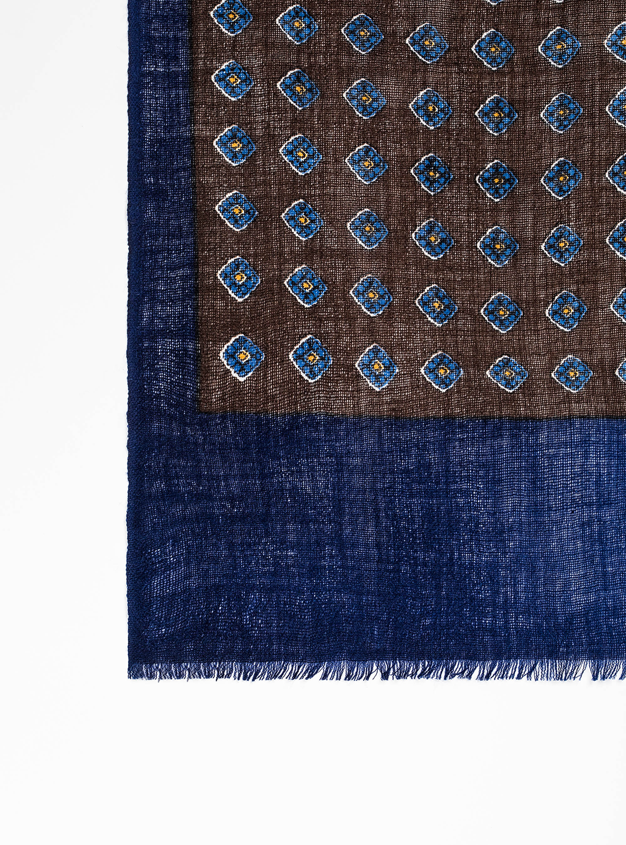 Sciarpa stampata 100% lana, BROWN