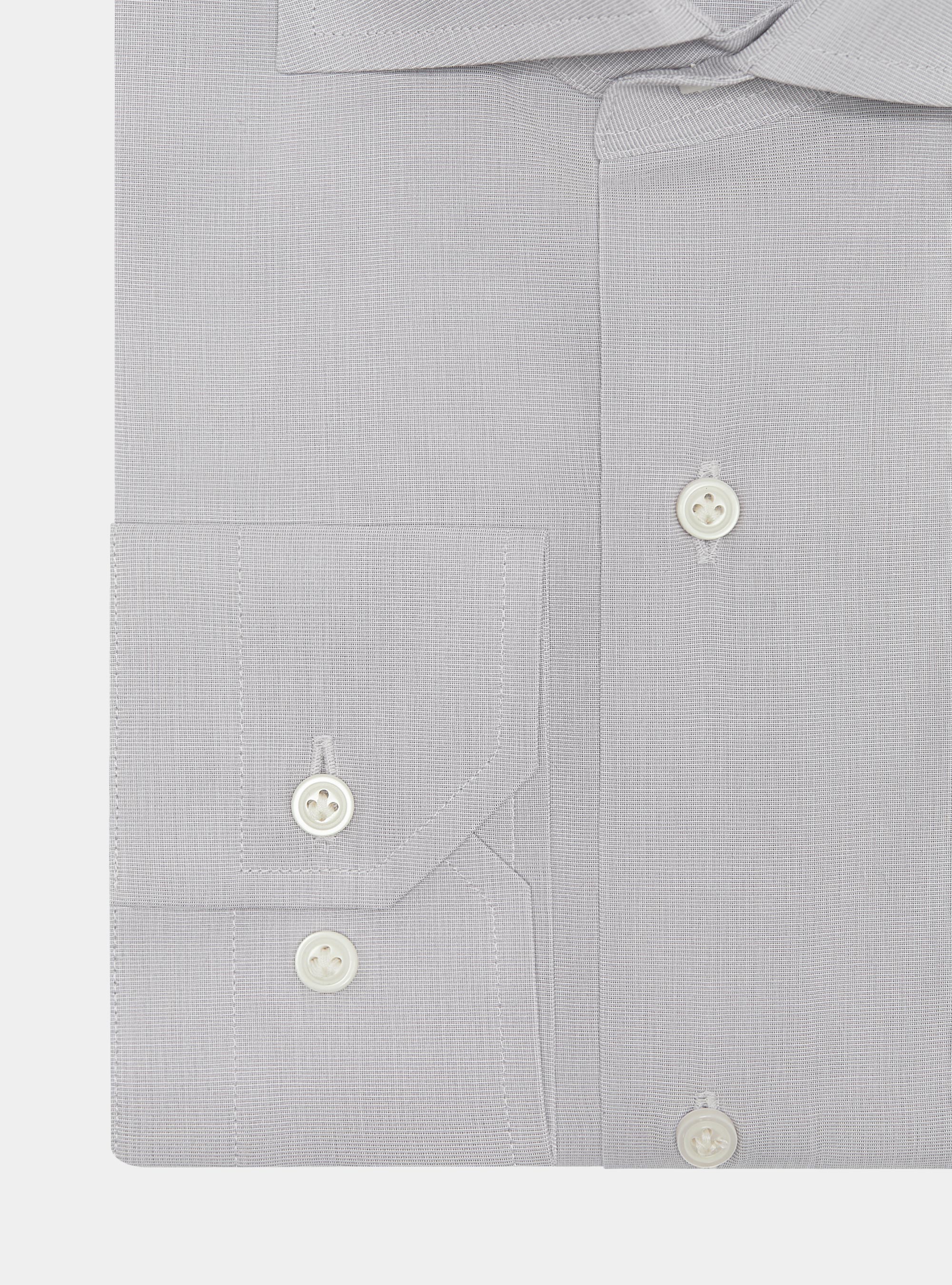 Cotton fil a fil shirt, GRIGIO CHIARO 0256C
